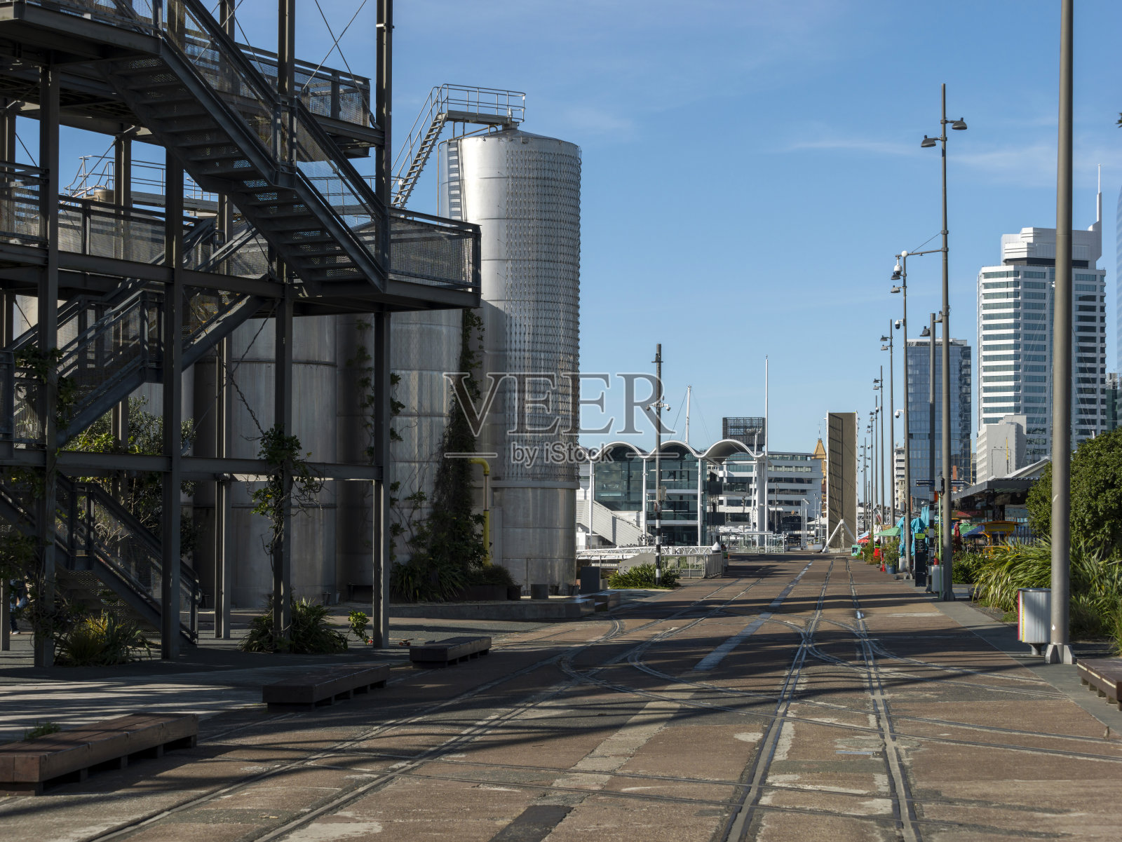 新西兰奥克兰中部的筒仓公园照片摄影图片