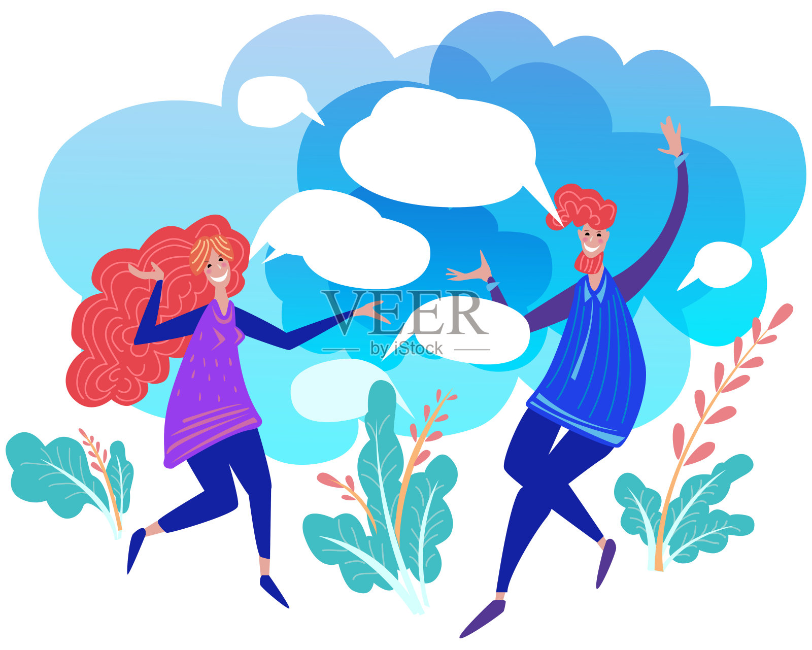 沟通或学习外语的概念插画图片素材