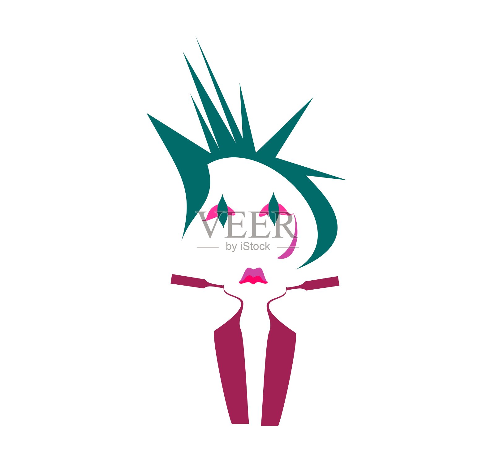 女性酒精成瘾。那徽记是一个污点插画图片素材