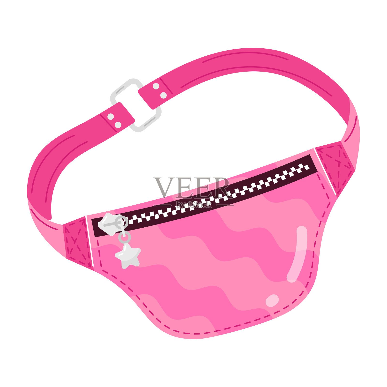 时尚女士包平面贴纸的集合插画图片素材