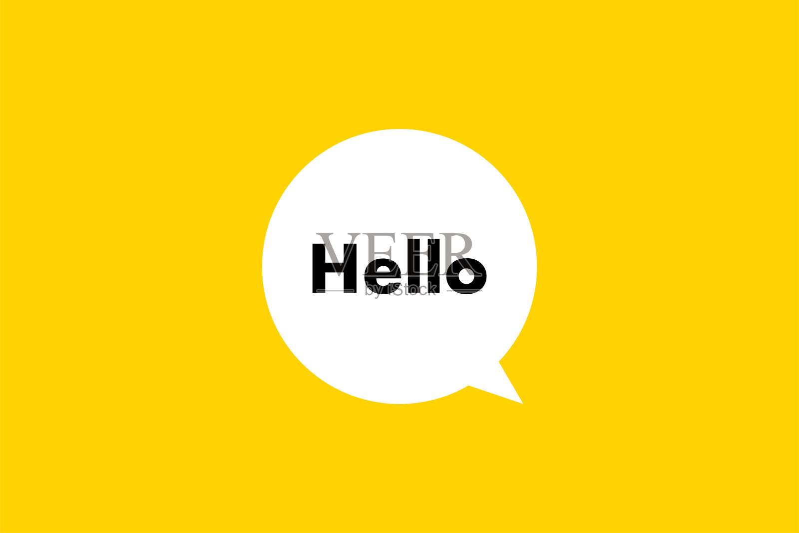 你好。语音气泡，横幅，海报和贴纸概念与文本矢量插图插画图片素材