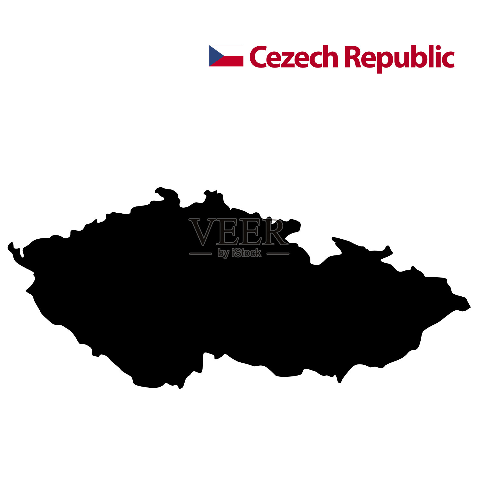 捷克共和国的可打印矢量地图插画图片素材