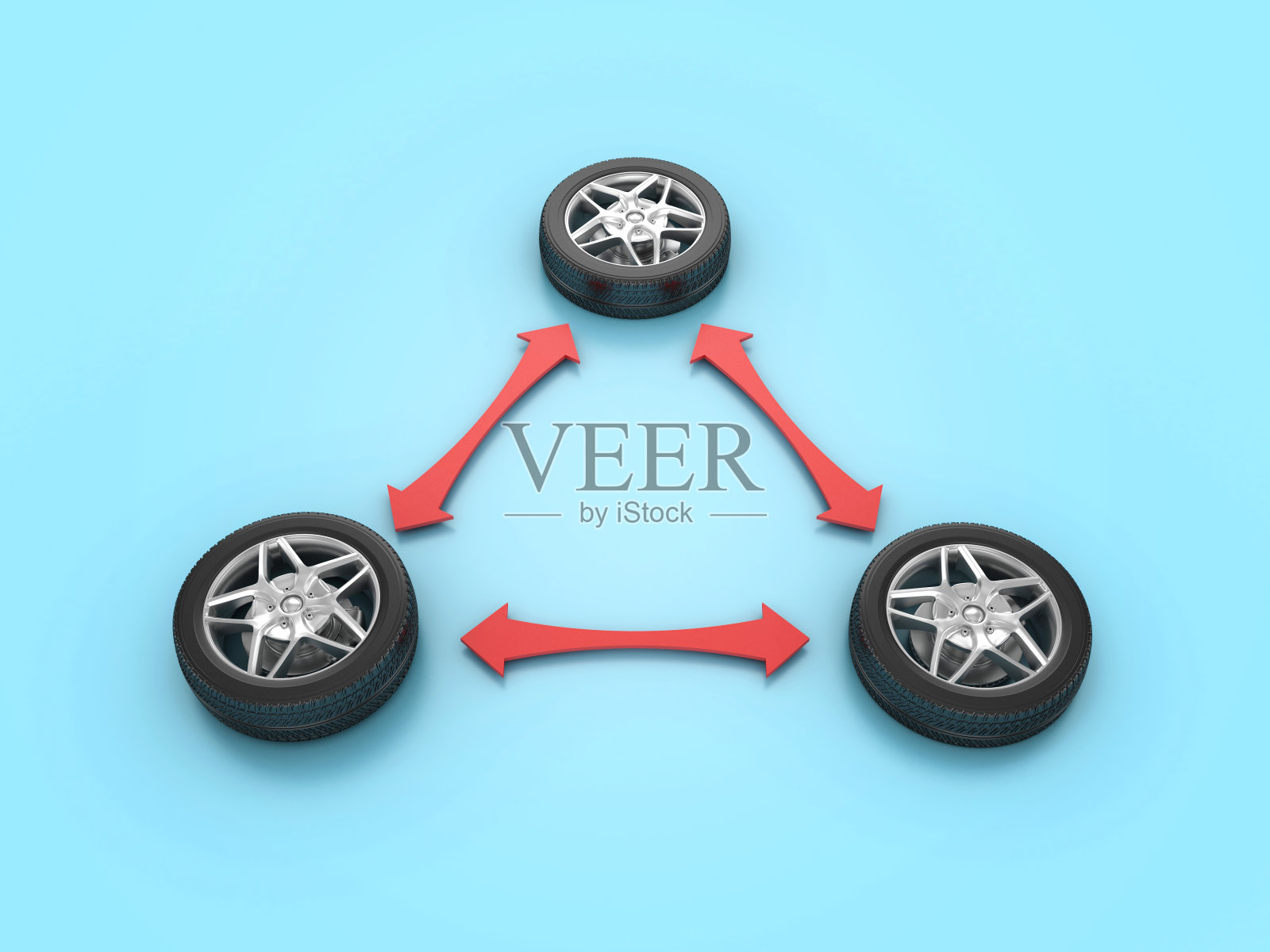 带箭头的3D轮子照片摄影图片