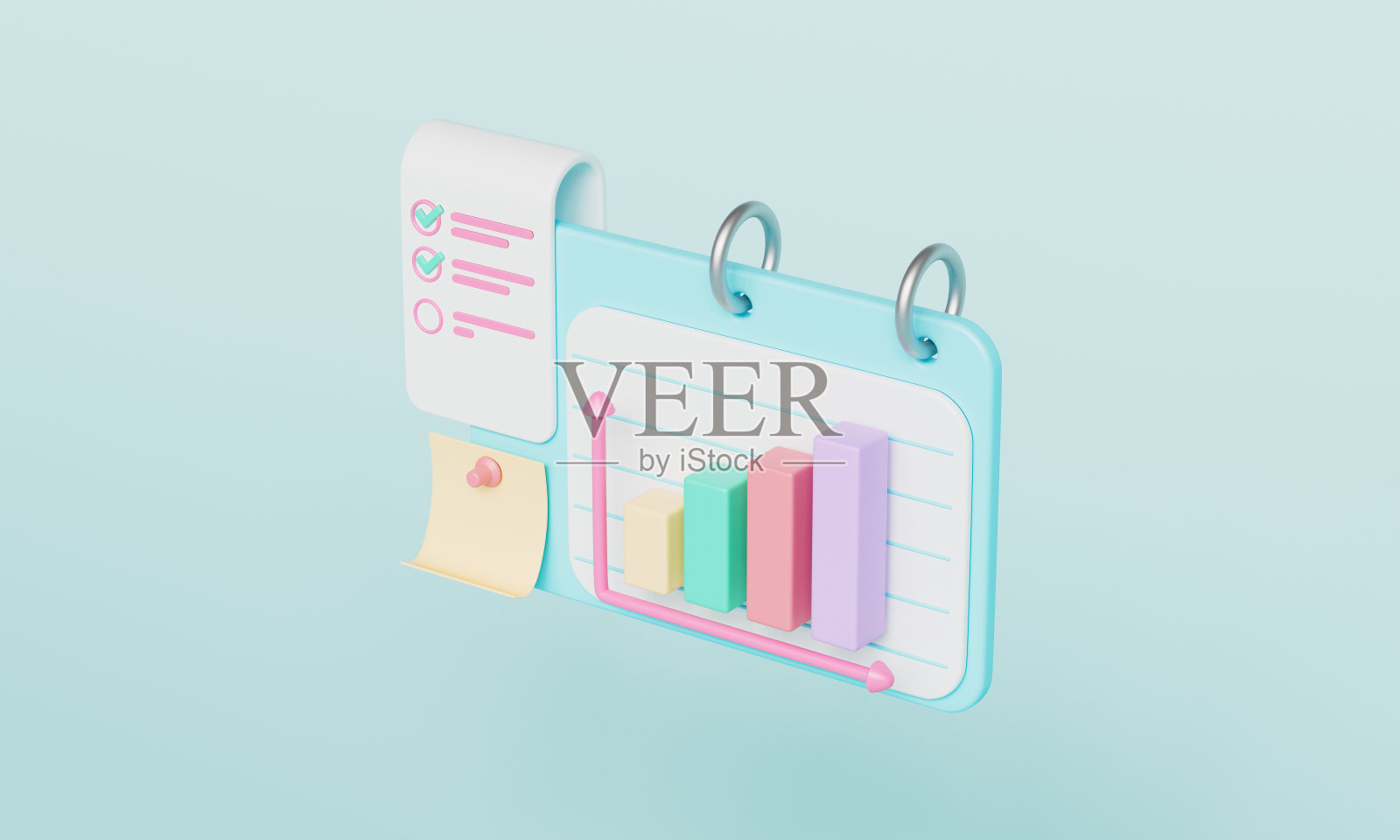 商业图表图表板图标。3D渲染照片摄影图片