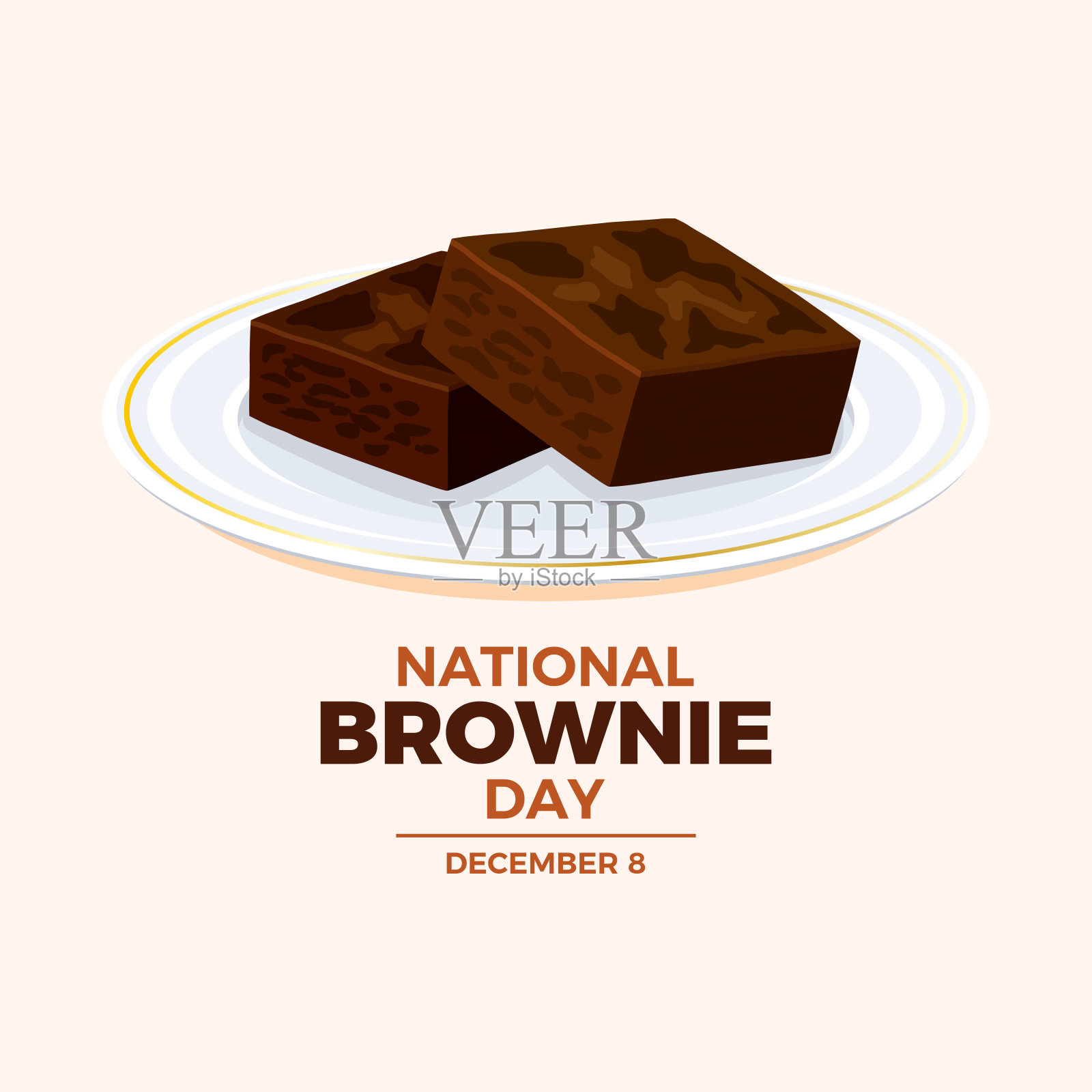 国家布朗尼日海报矢量插图插画图片素材