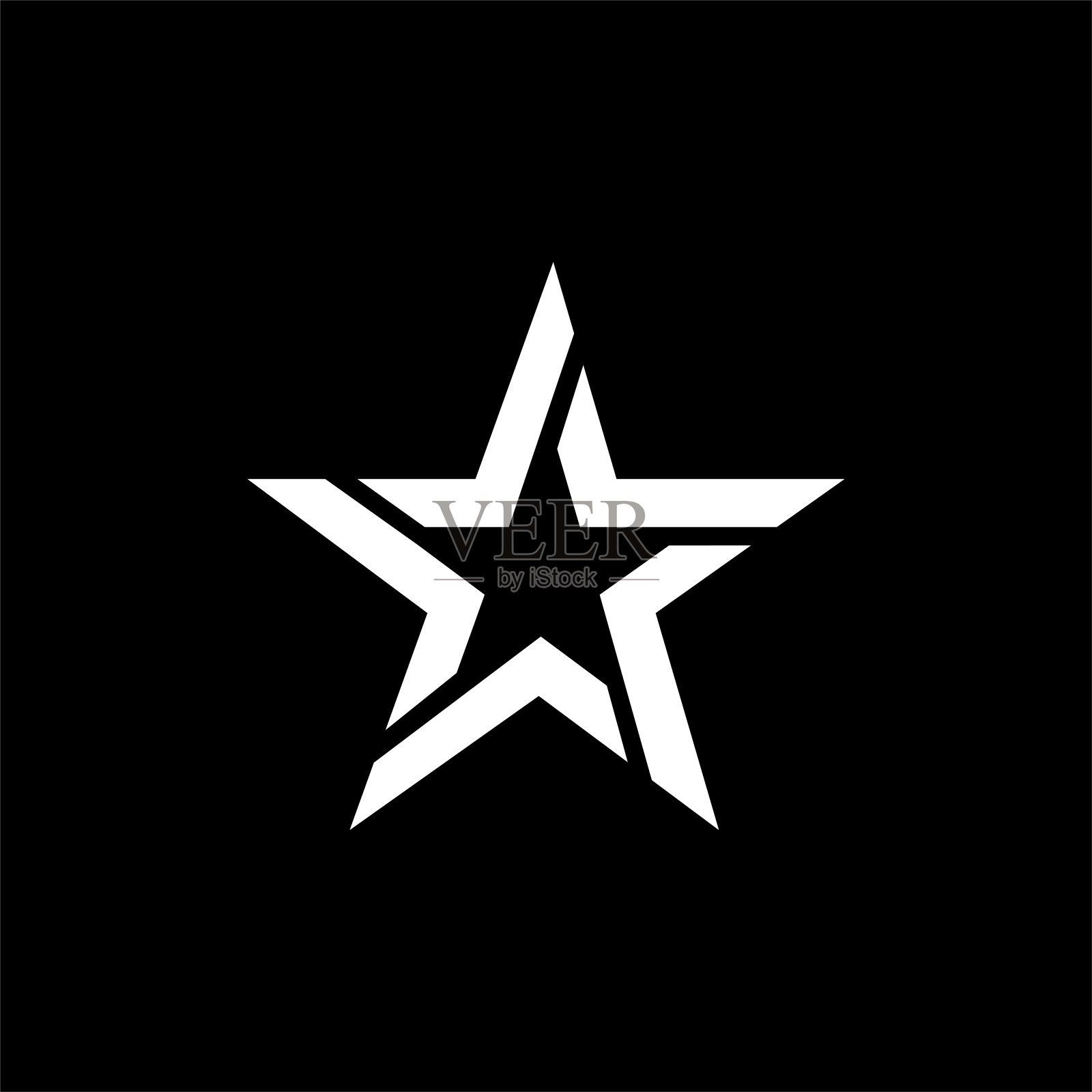 程式化的线性形状星标志设计模板插画图片素材