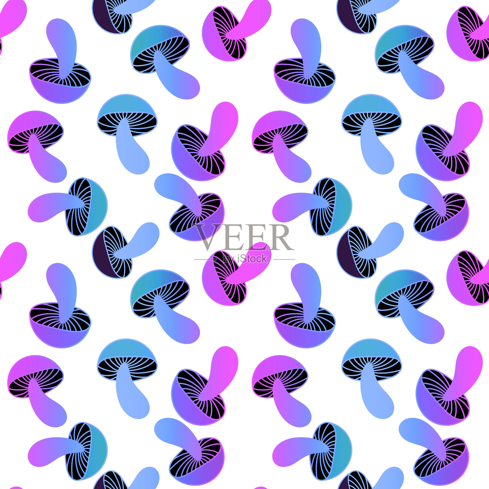 蘑菇无缝图案用于包装纸和织物及包装插画图片素材