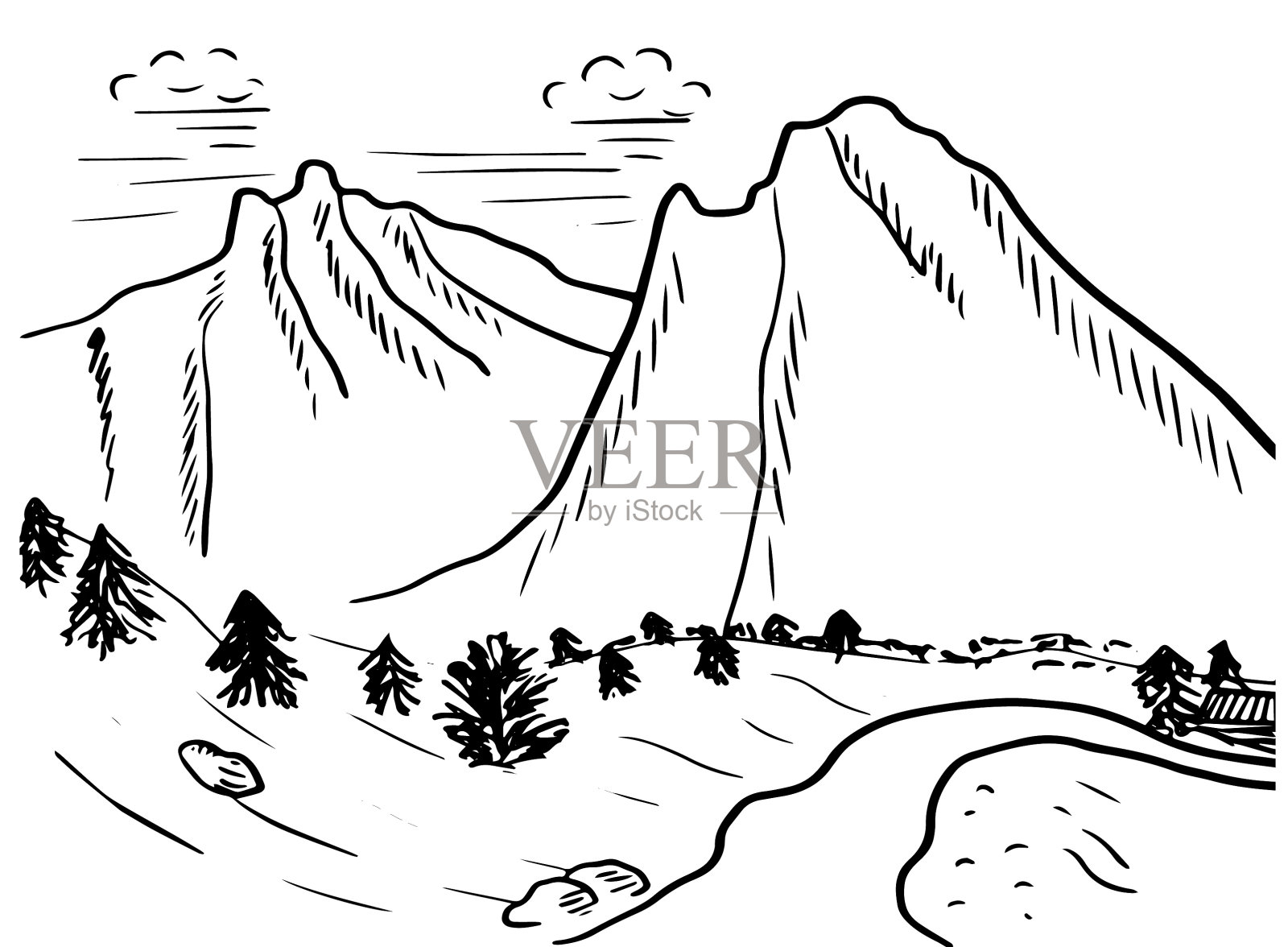 线路土井230624插画图片素材