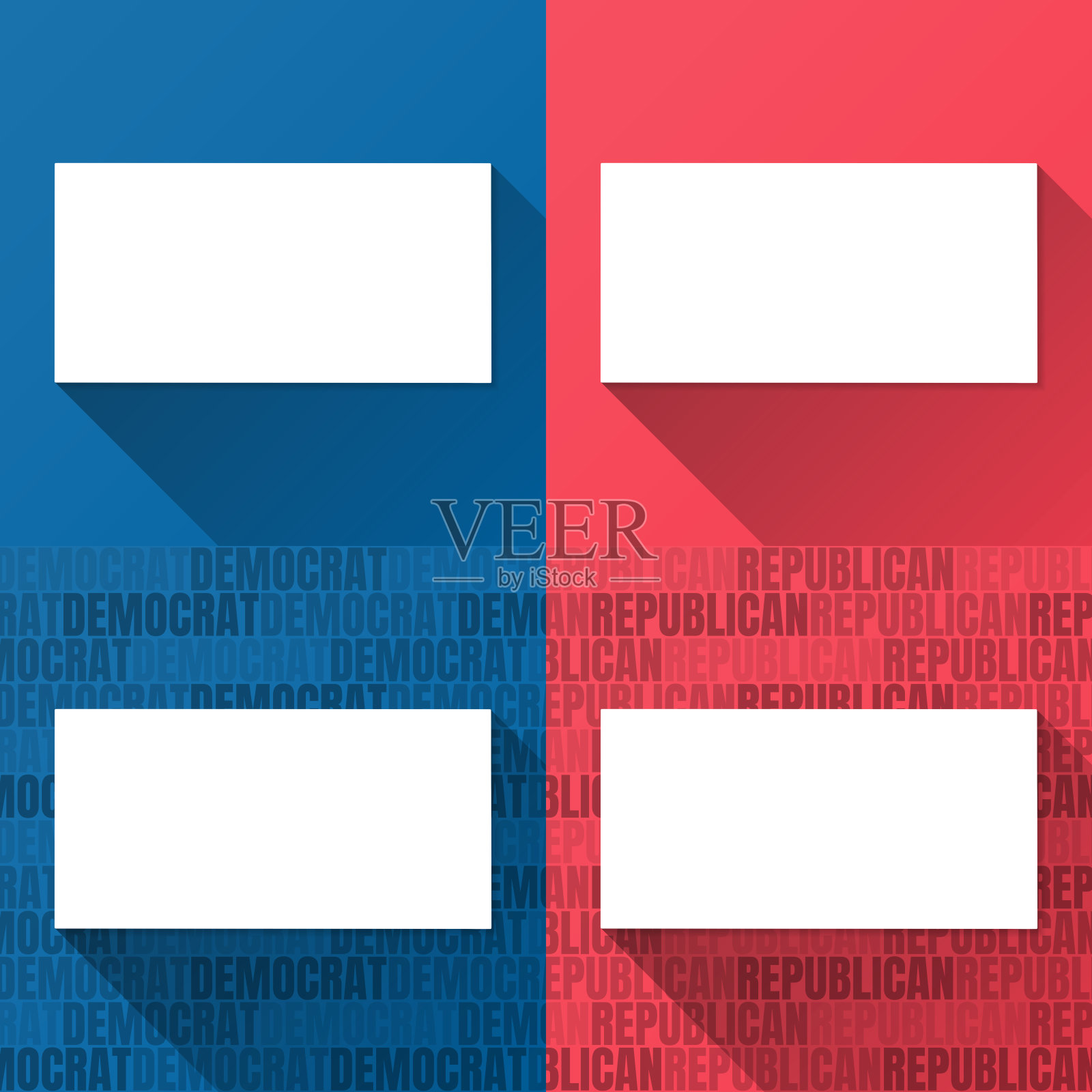 北达科他州福斯特县。蓝色和红色背景的地图插画图片素材