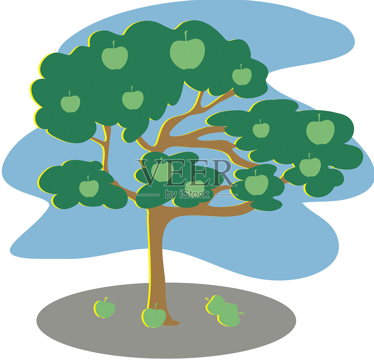 苹果树插画图片素材