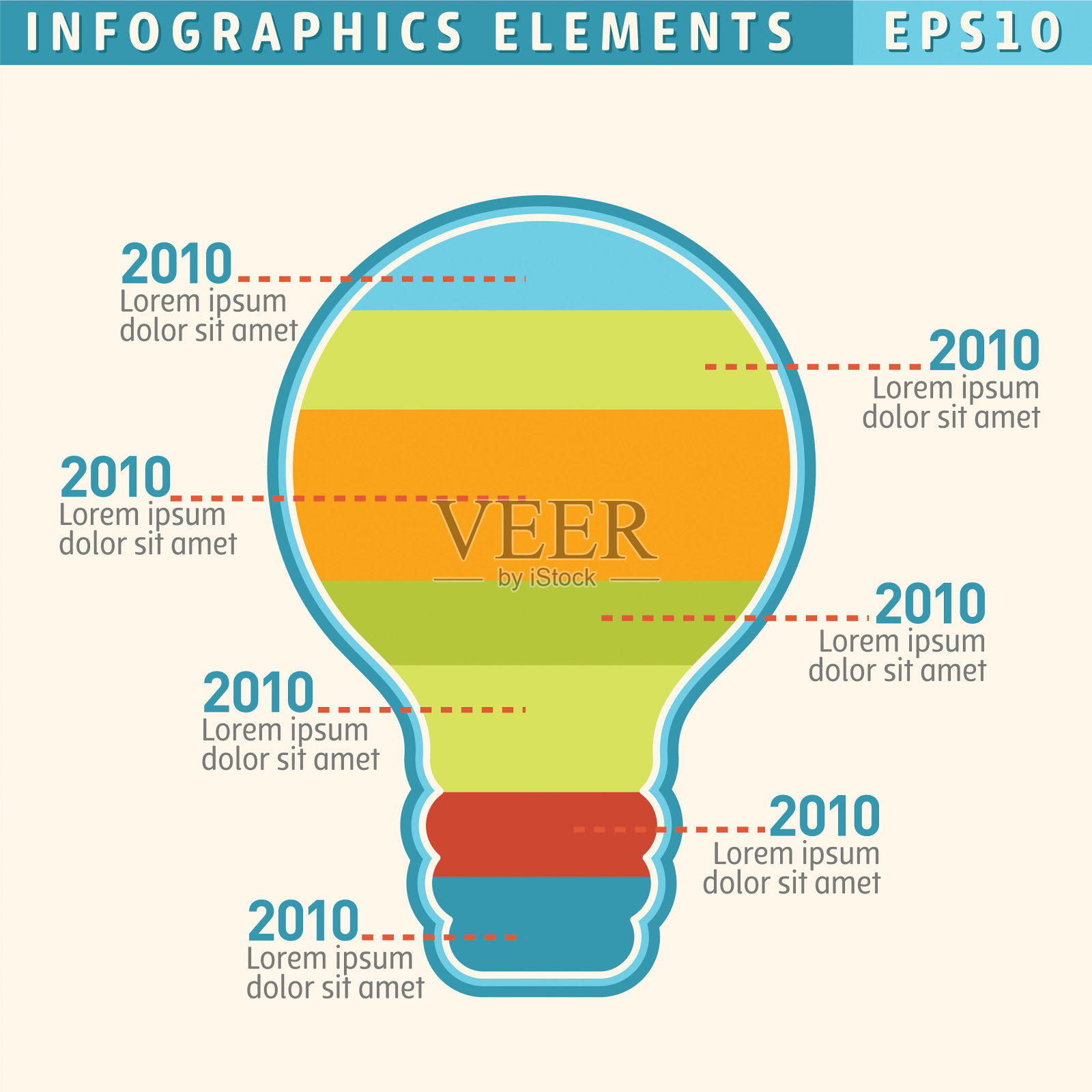 彩色信息图表时间轴元素集插画图片素材