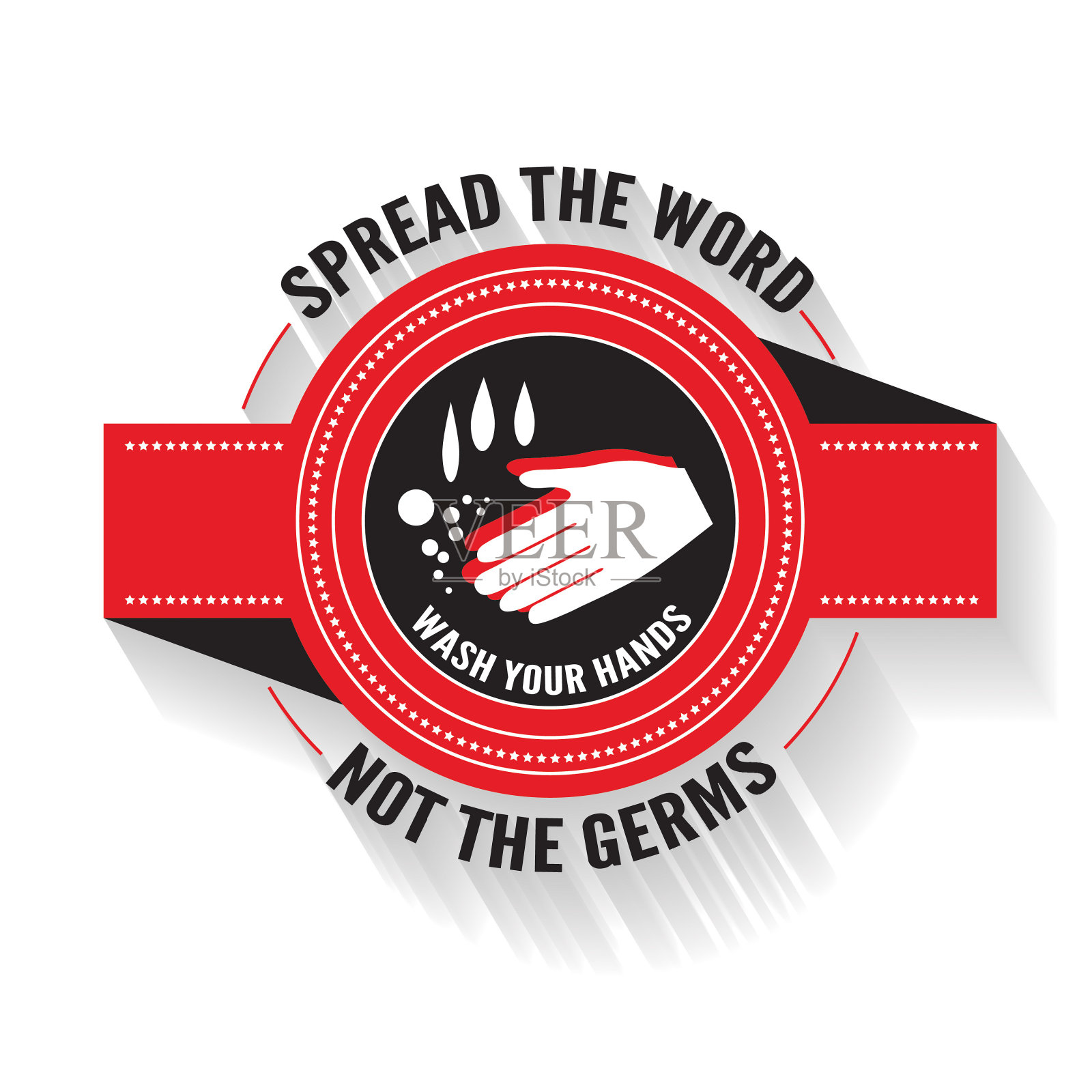 带阴影的洗手徽章插画图片素材