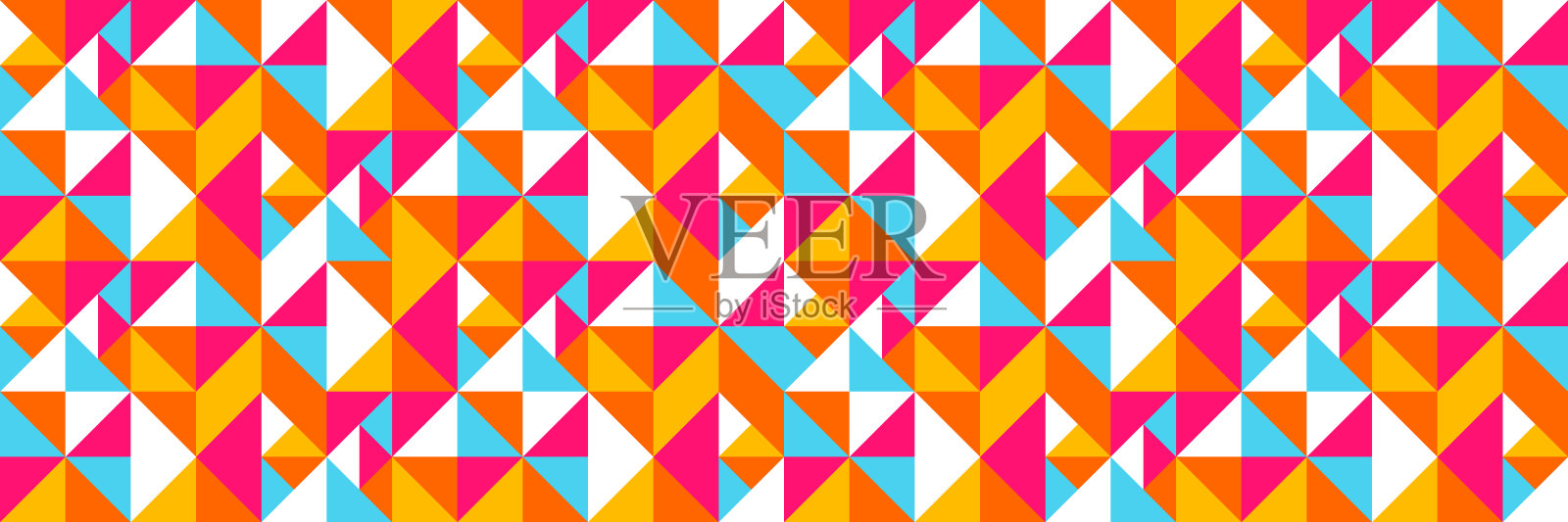 彩色几何三角形背景。抽象无缝图案。横幅。矢量图插画图片素材