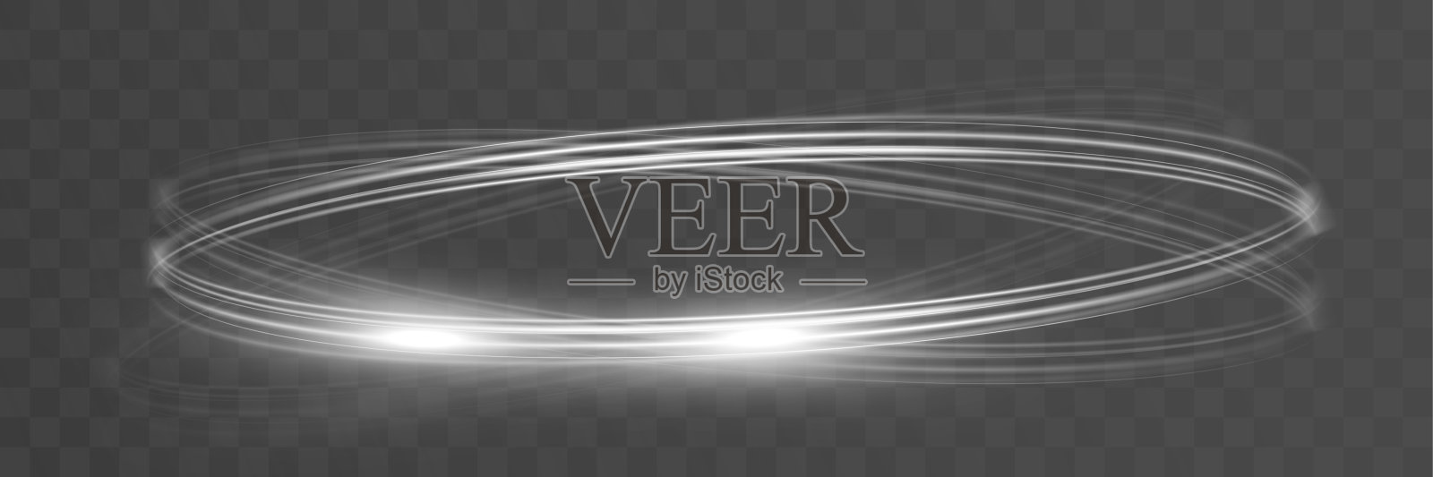 白色模糊的尾波，圆银线的光速。矢量插图。插画图片素材