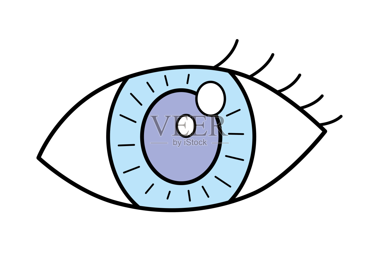 蓝色人眼插画图片素材