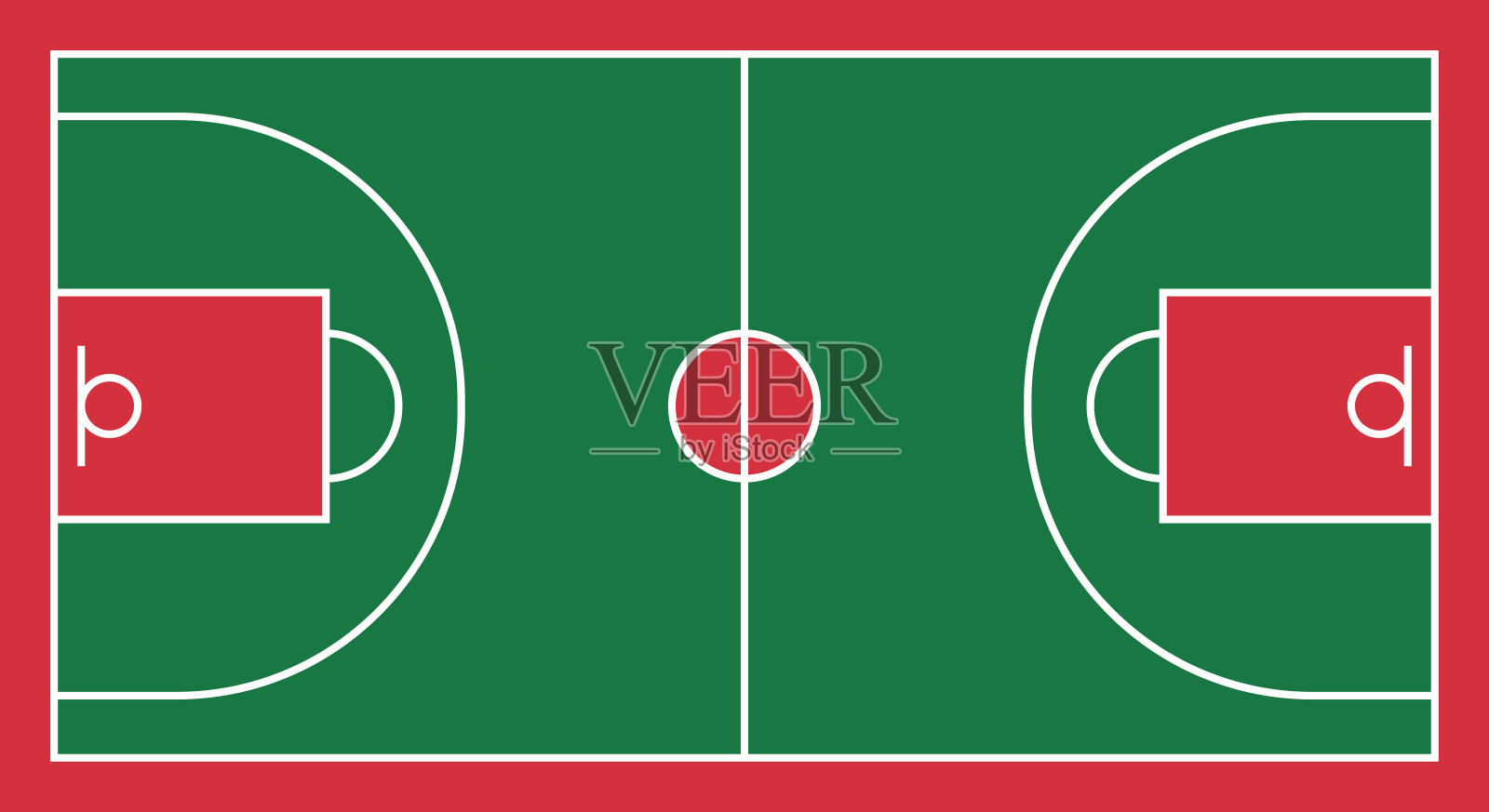 篮球场。前视图。矢量插图。插画图片素材