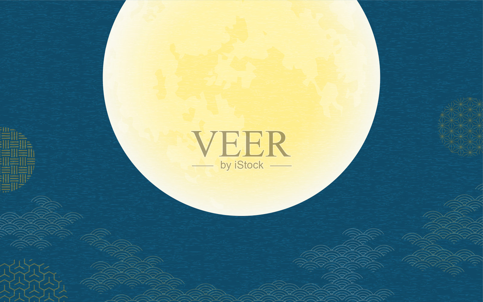 日本图案和纹理大月服插画图片素材