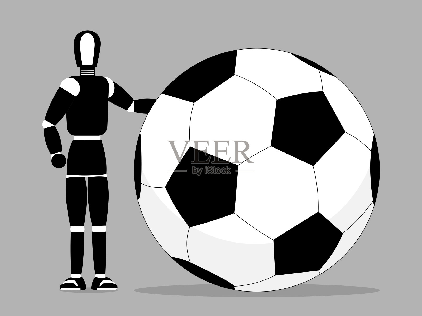 足球中的人工智能插画图片素材