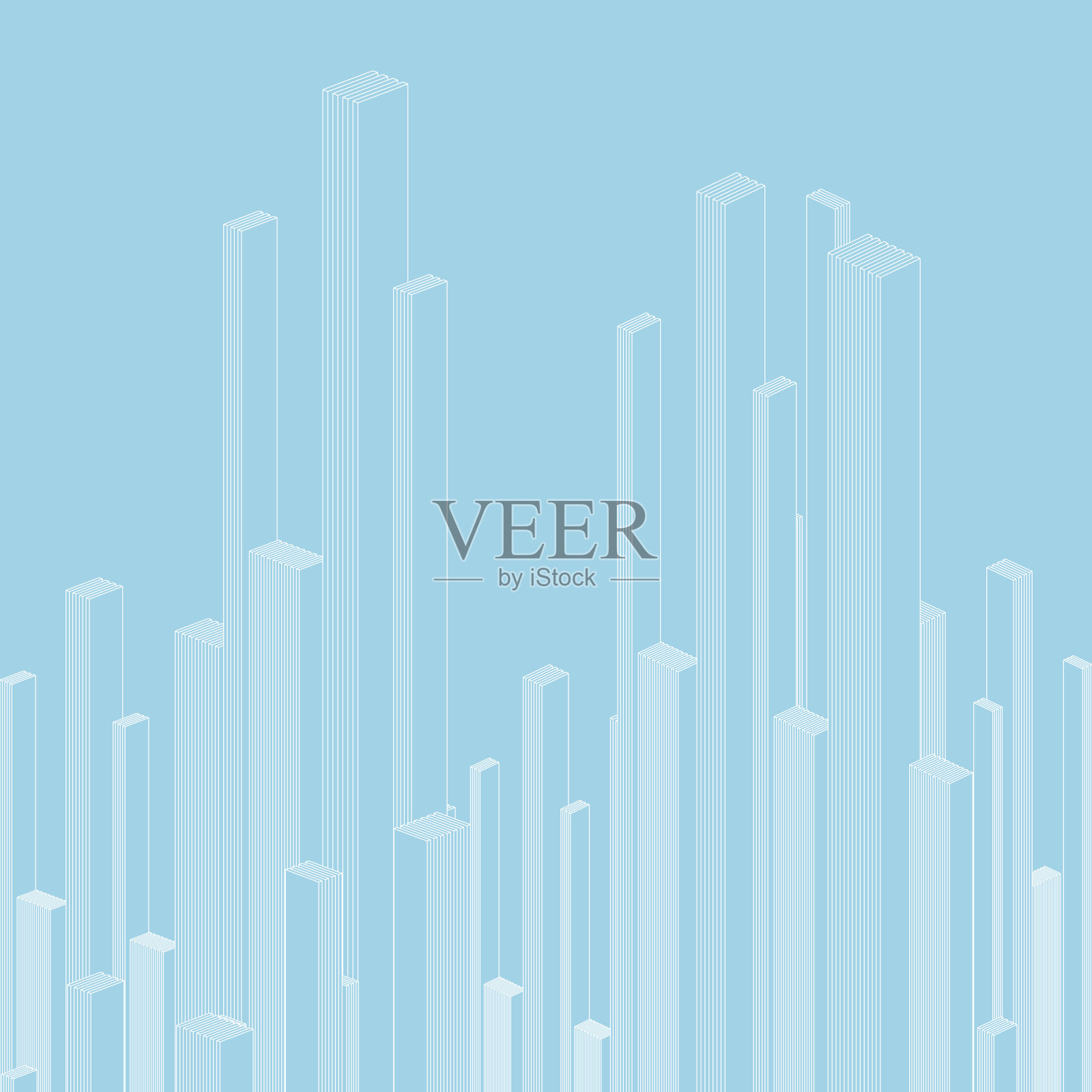 现代都市的抽象建筑线条插画图片素材