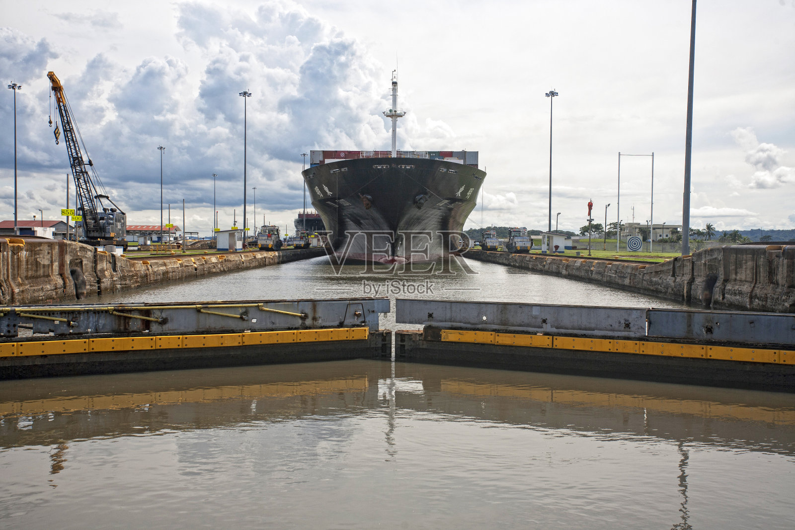 巴拿马运河船闸照片摄影图片