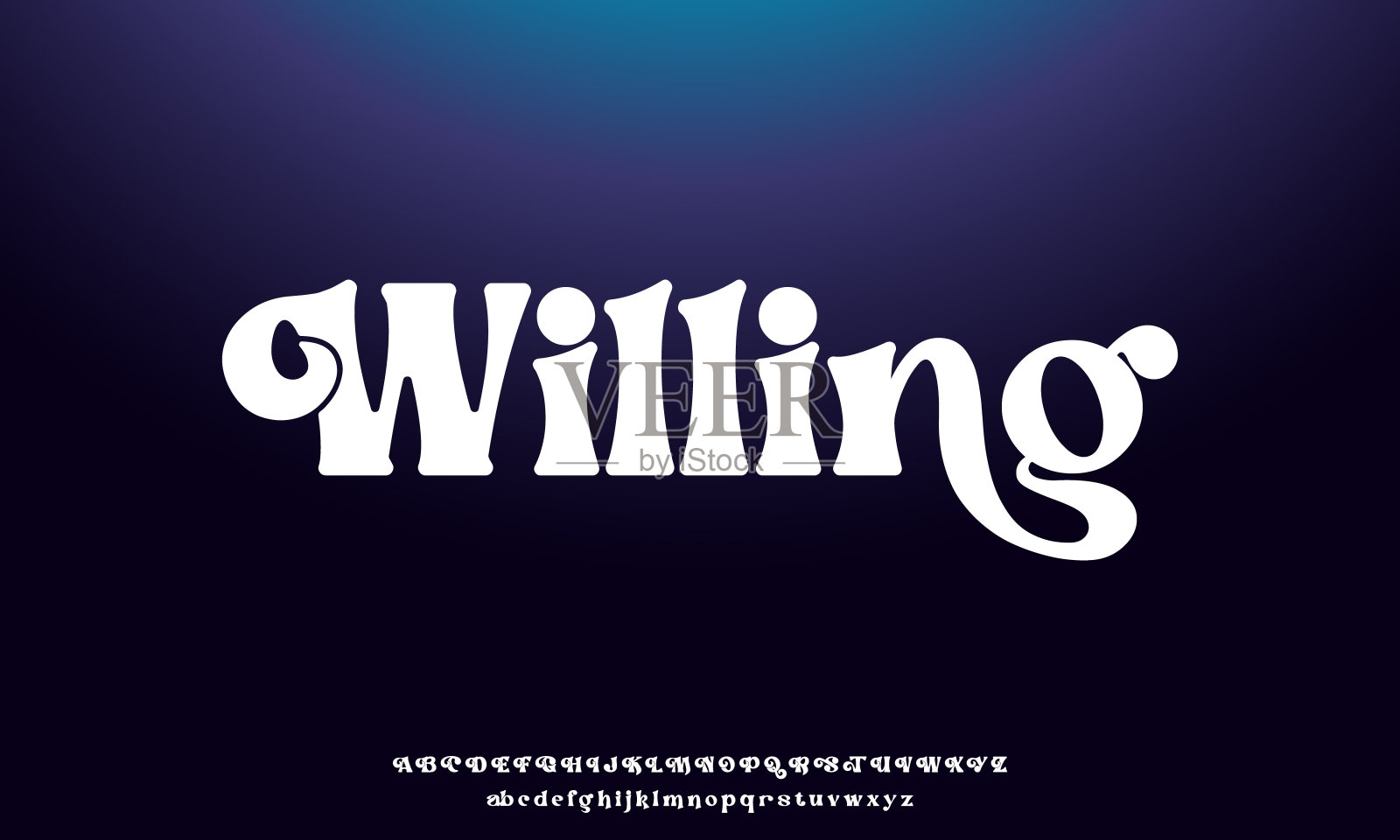 现代优雅的字母设计与大写字母，数字和符号插画图片素材