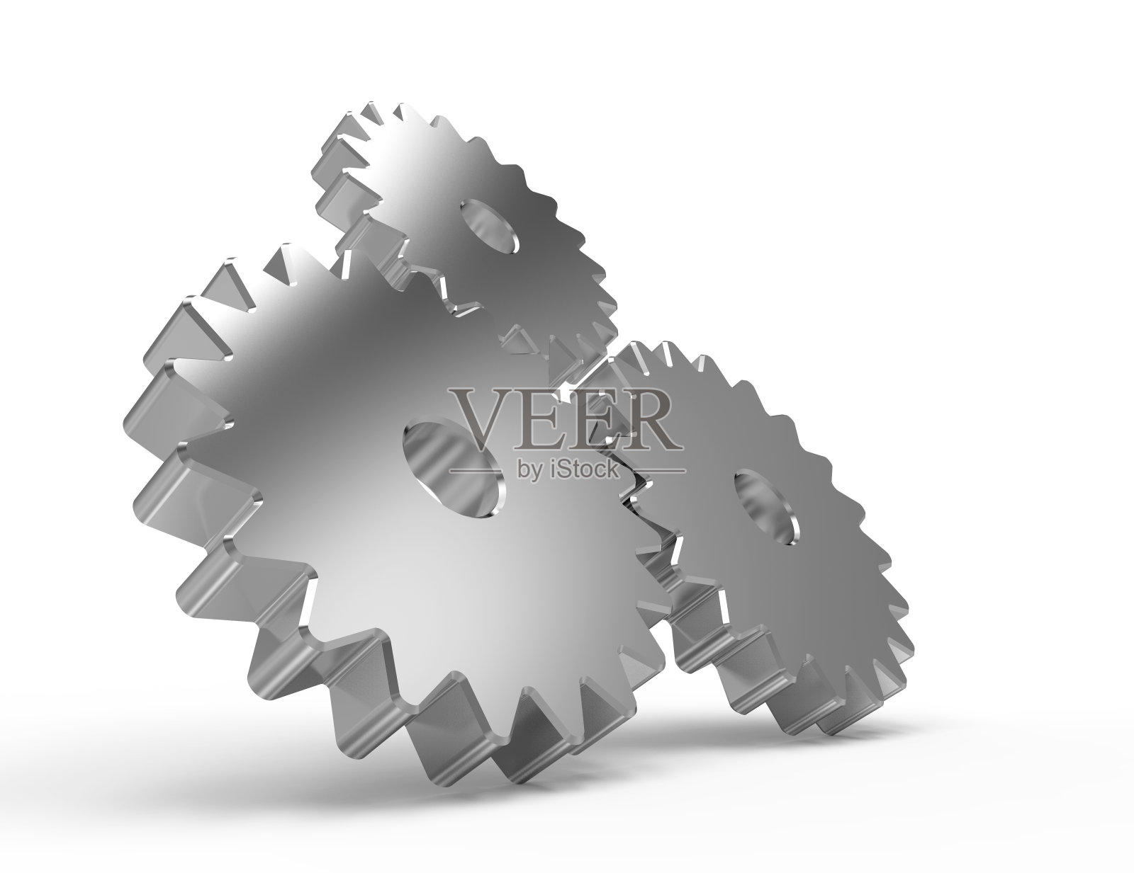 在白色背景上孤立的齿轮照片摄影图片