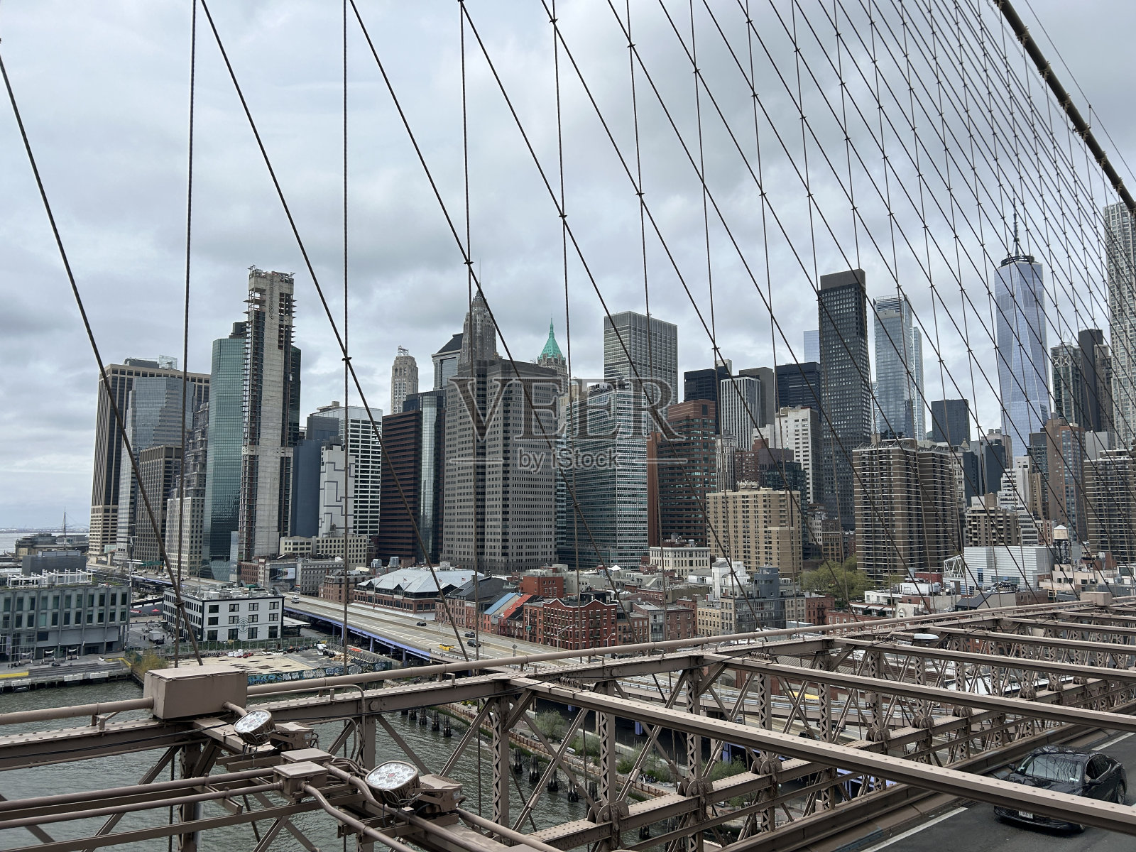 从布鲁克林大桥眺望照片摄影图片