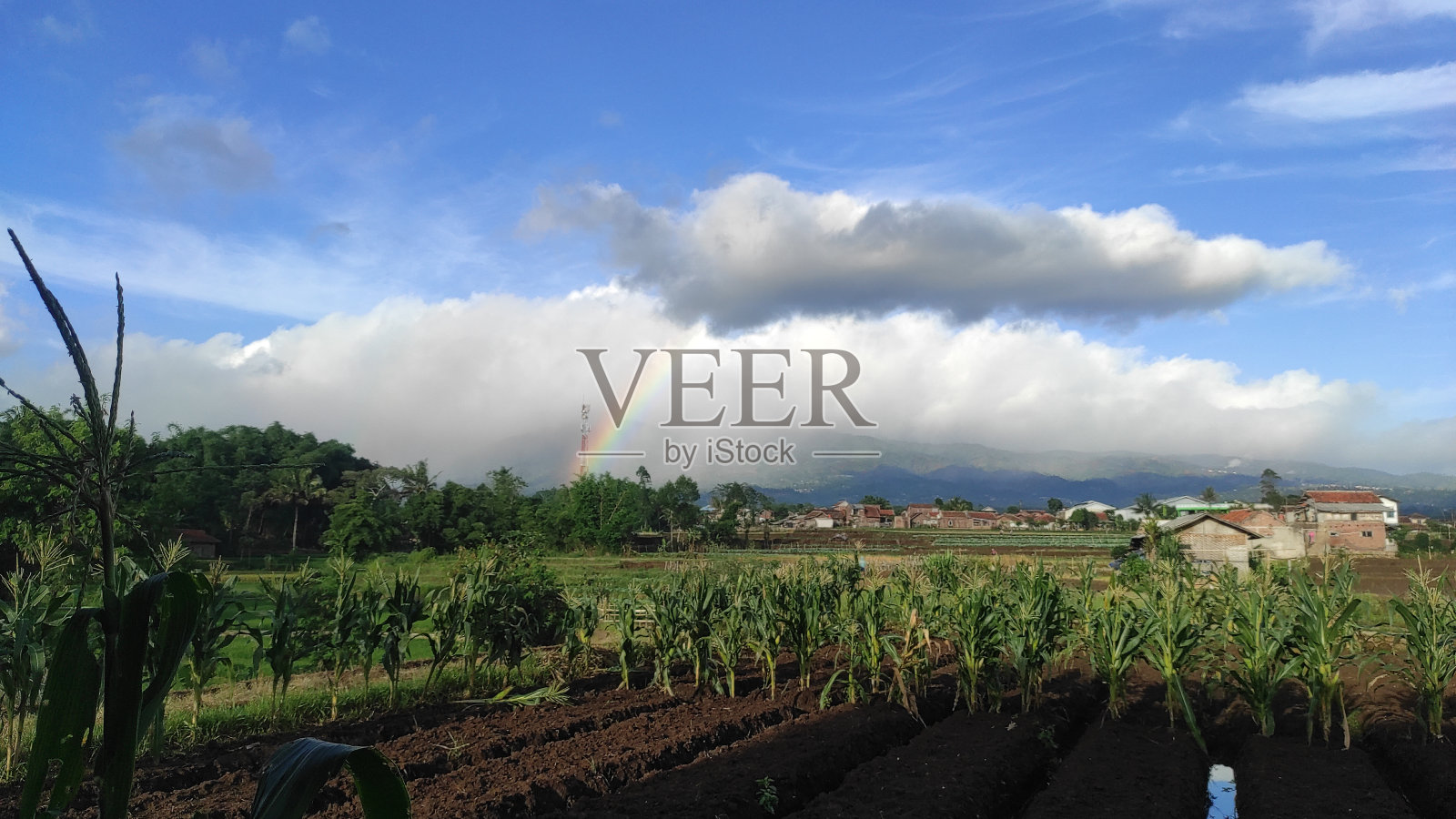 一个非常美丽的村庄照片摄影图片