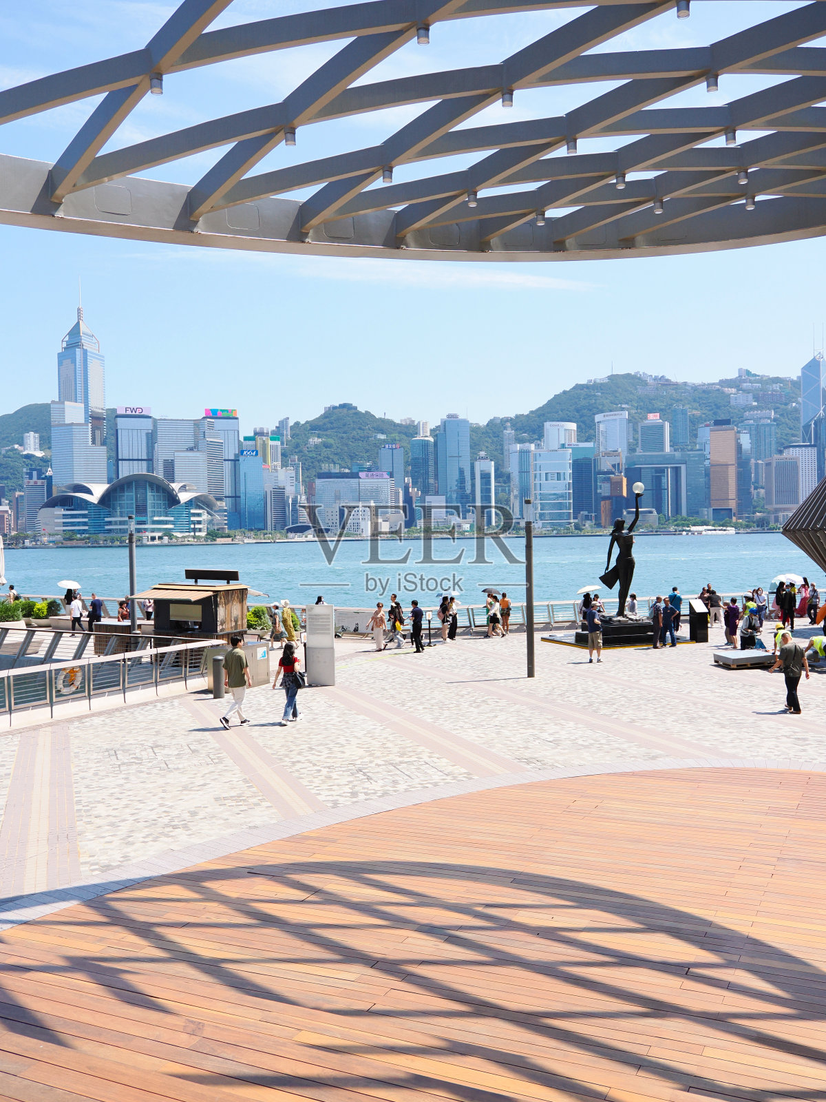 香港星光大道与维多利亚港照片摄影图片