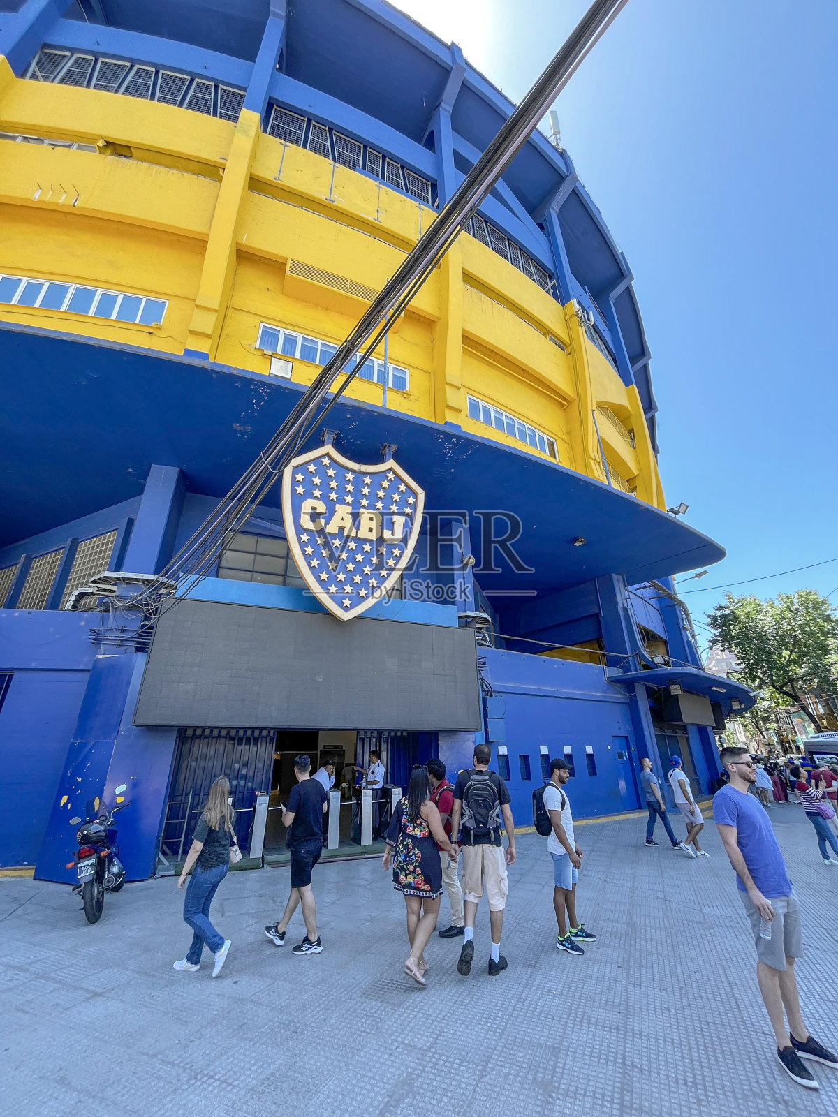 博卡青年体育场的街景照片摄影图片