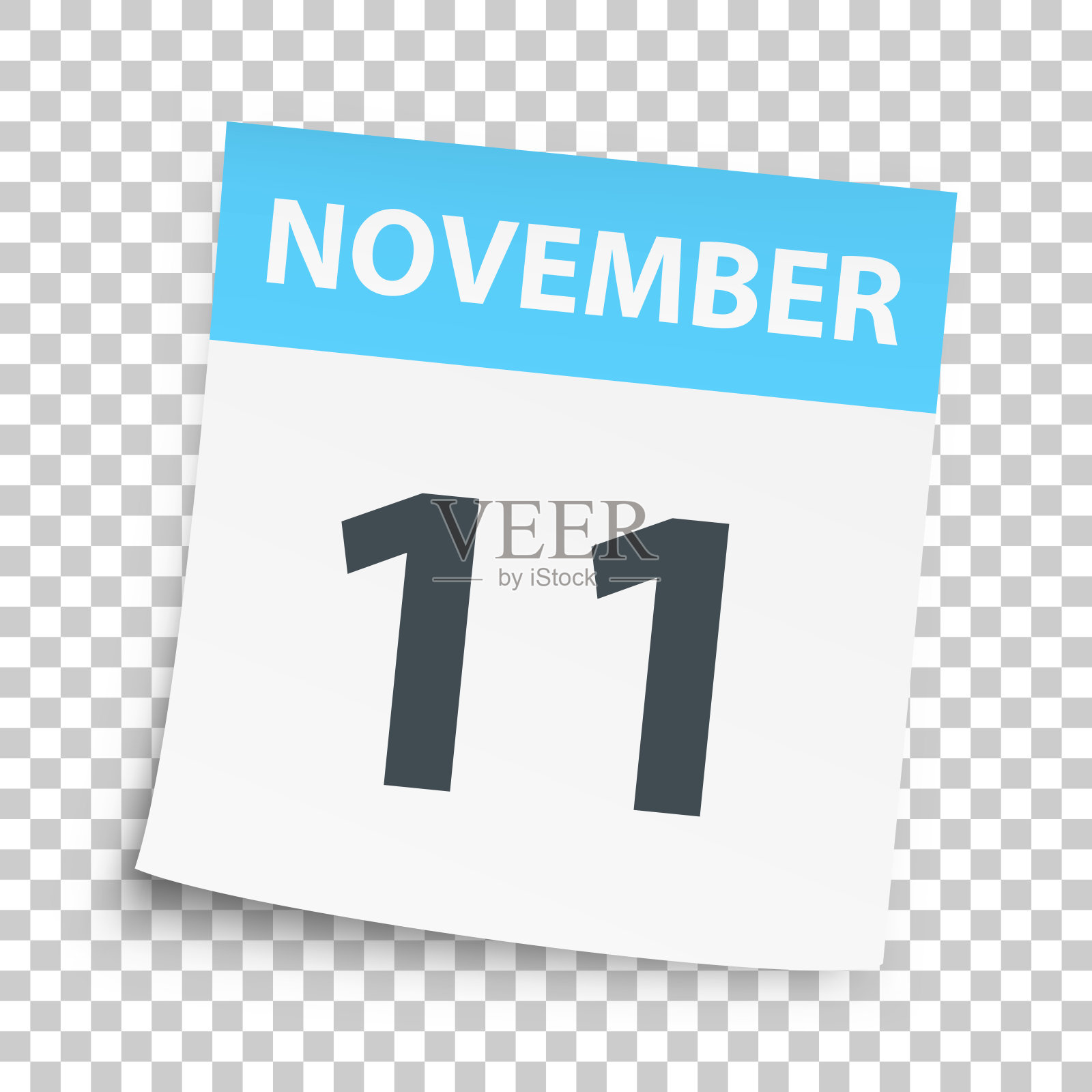 11月11日-空白背景的每日日历插画图片素材