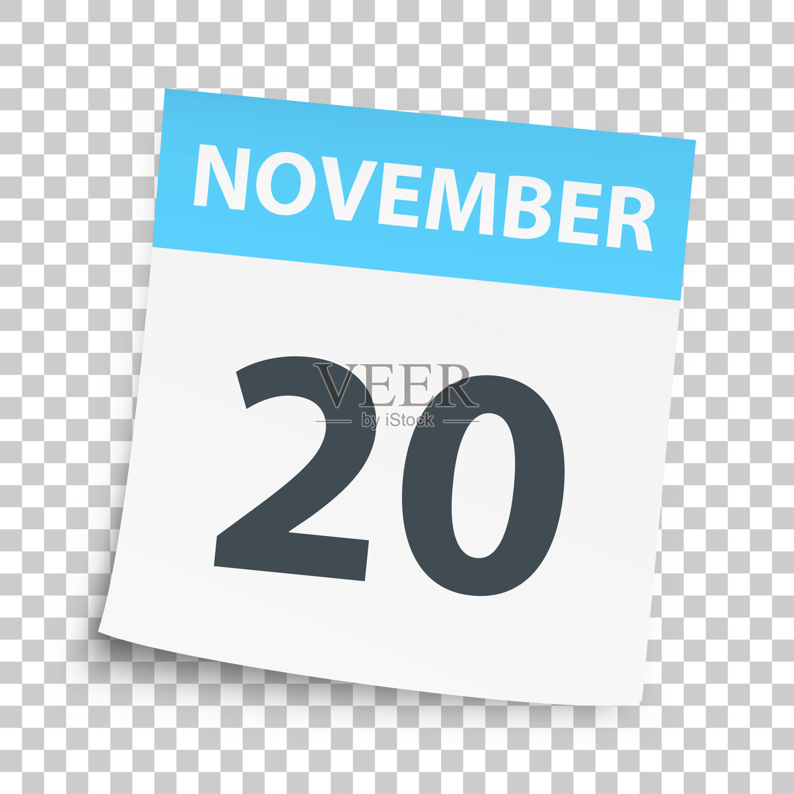 11月20日-空白背景的每日日历插画图片素材