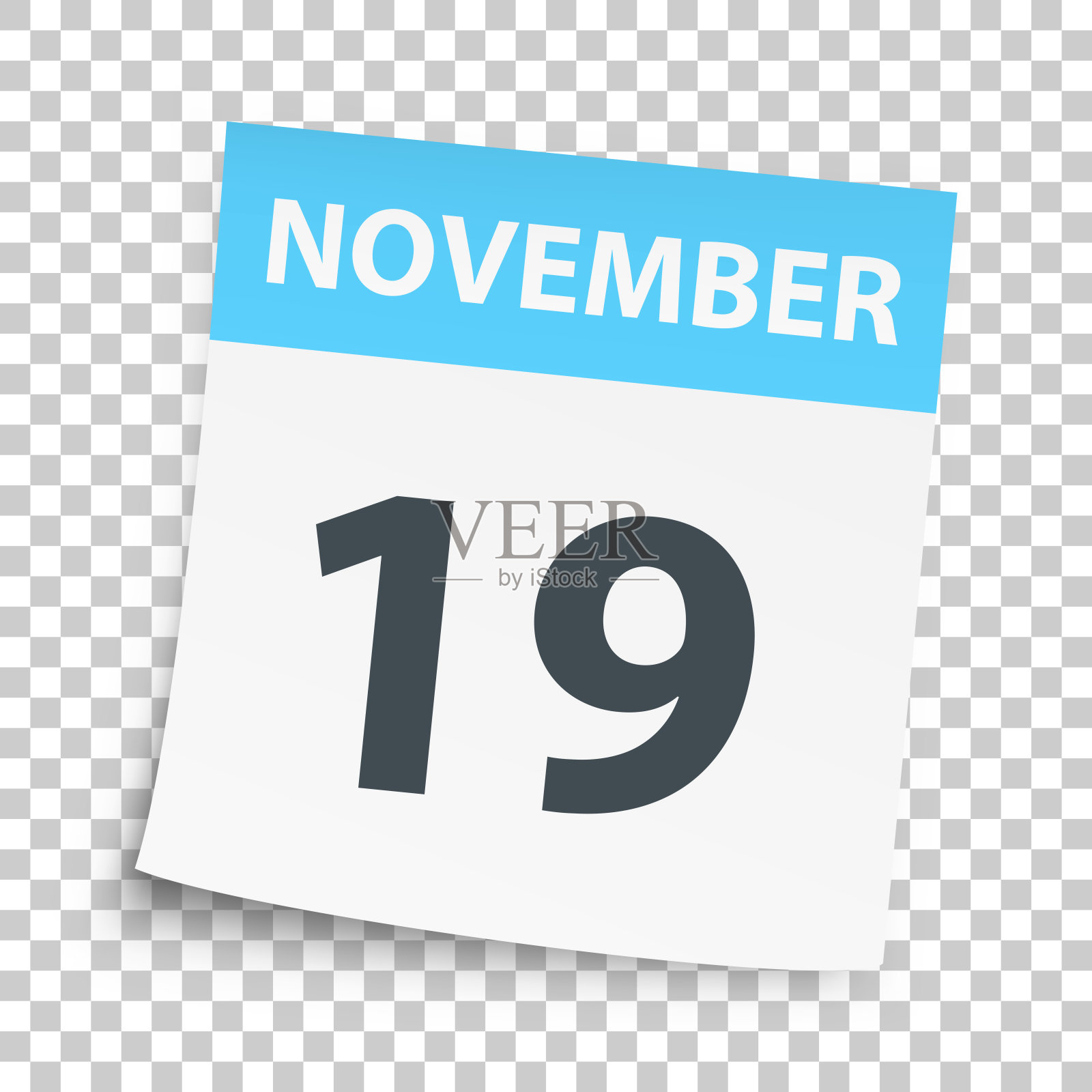 11月19日-空白背景的每日日历插画图片素材