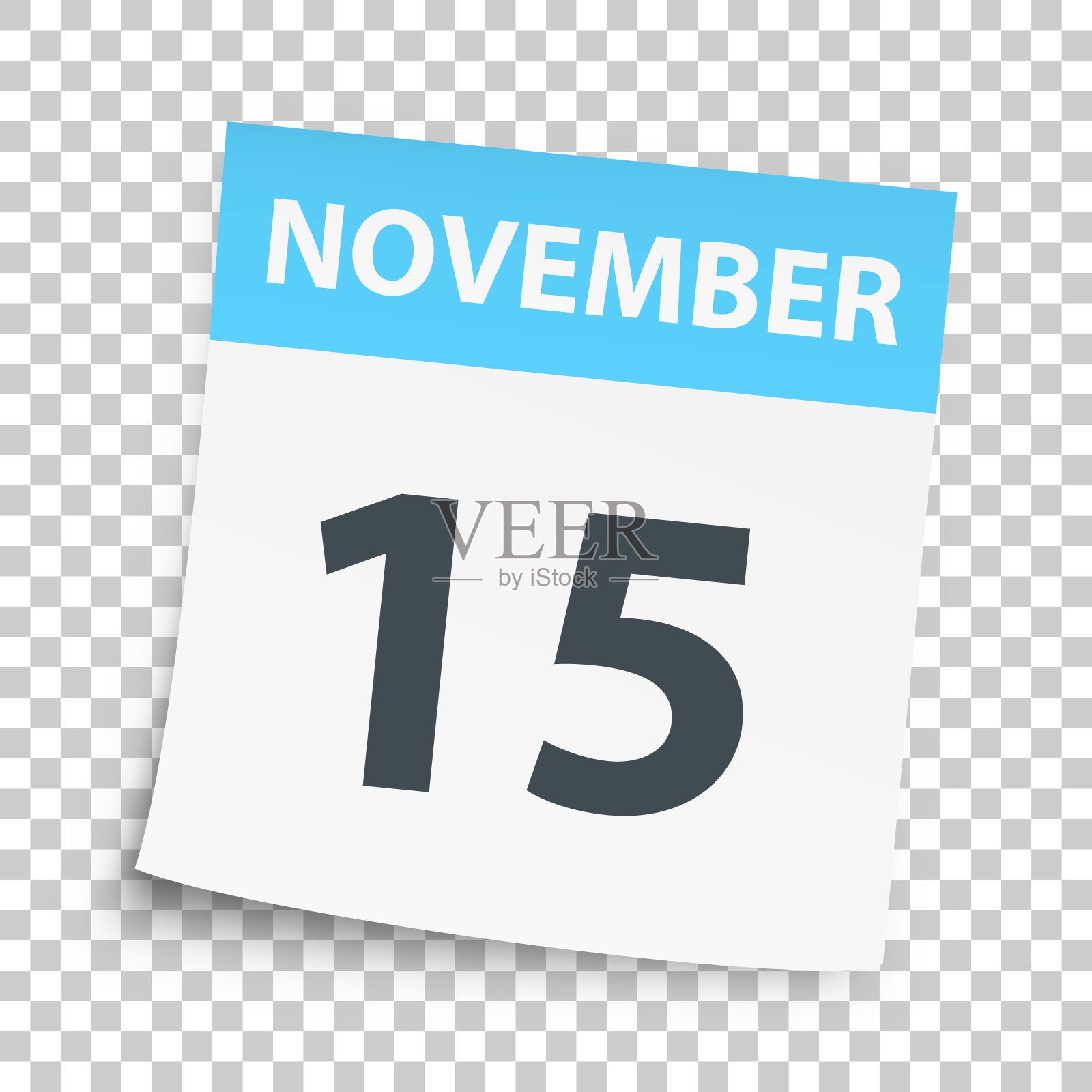 11月15日-空白背景的每日日历插画图片素材