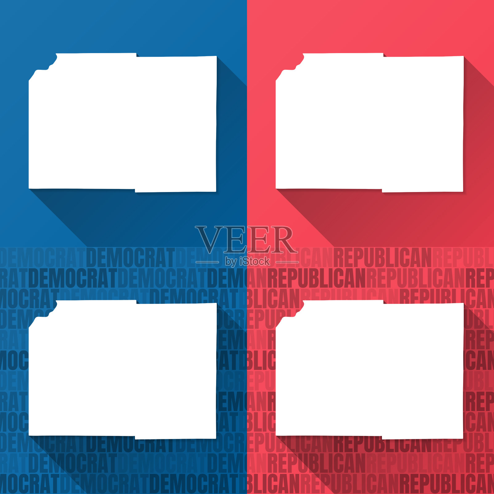 威斯康星州戴恩县。蓝色和红色背景的地图插画图片素材