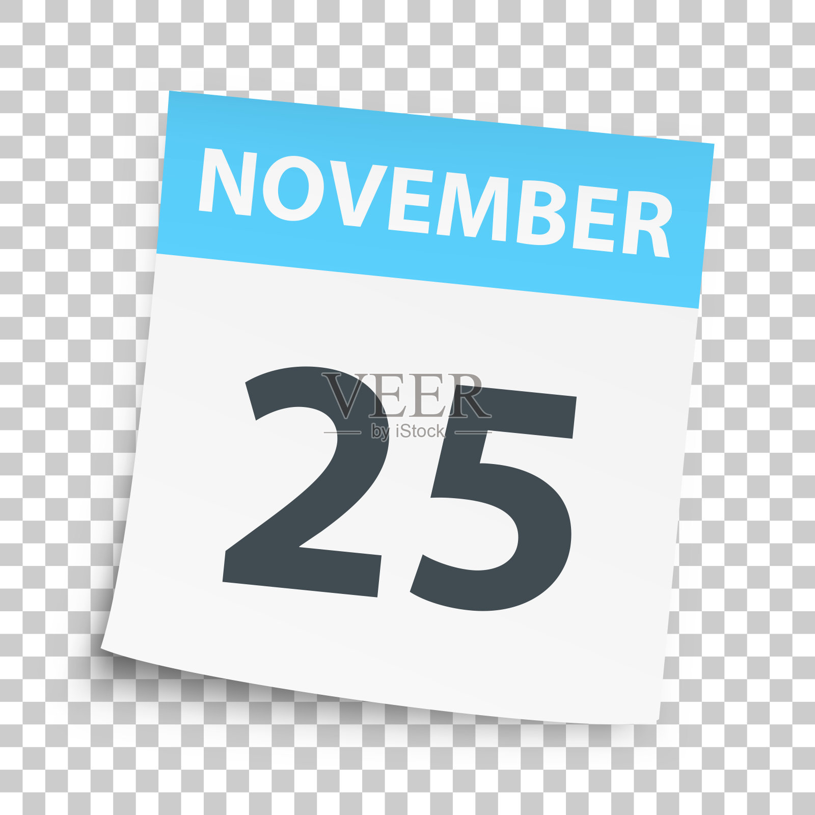 11月25日-空白背景的每日日历插画图片素材