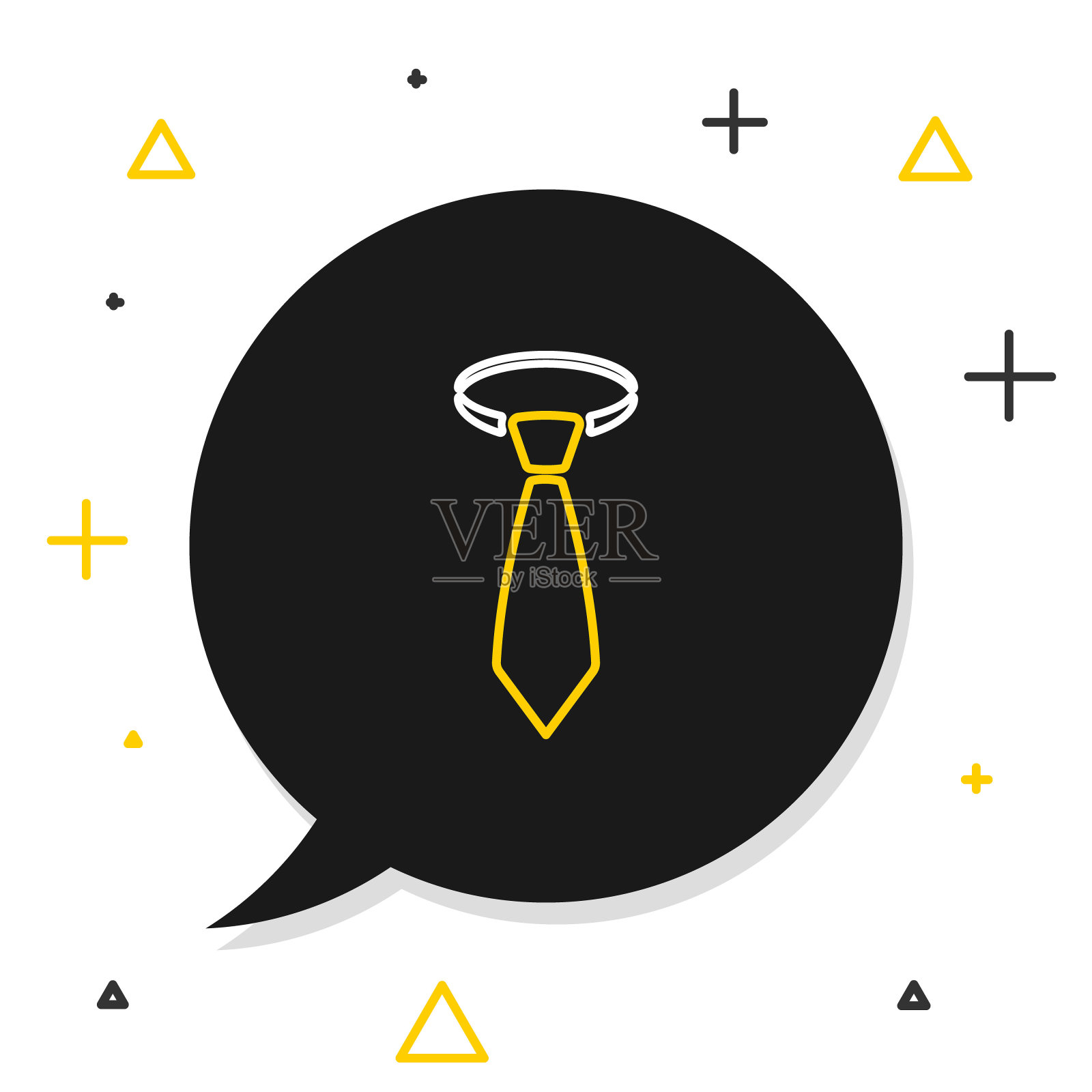 线领带图标孤立的白色背景。领带和领巾符号。色彩缤纷的轮廓概念。向量插画图片素材