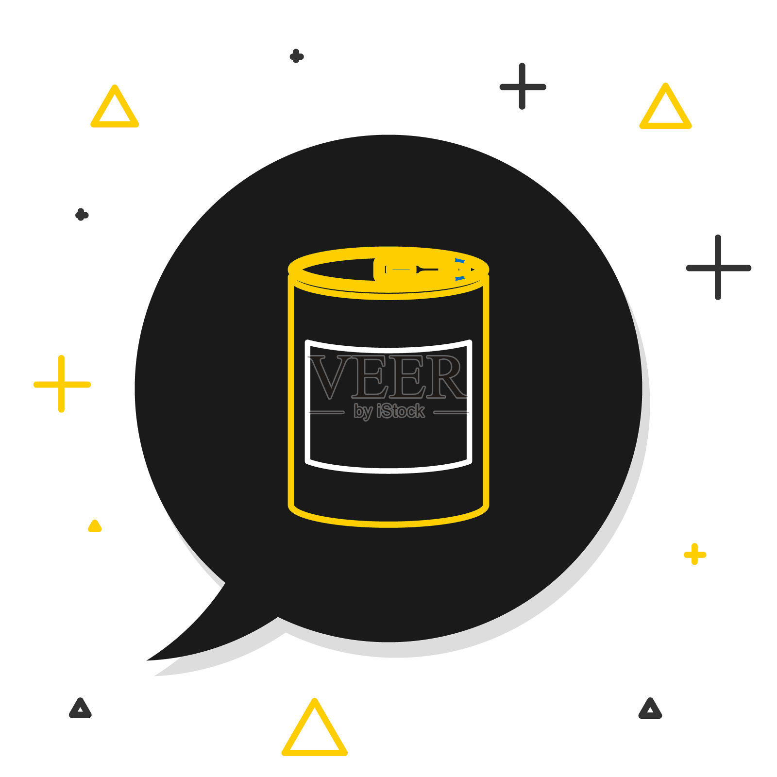 线罐头食品图标孤立的白色背景。动物的食物。宠物食品可以。色彩缤纷的轮廓概念。向量插画图片素材