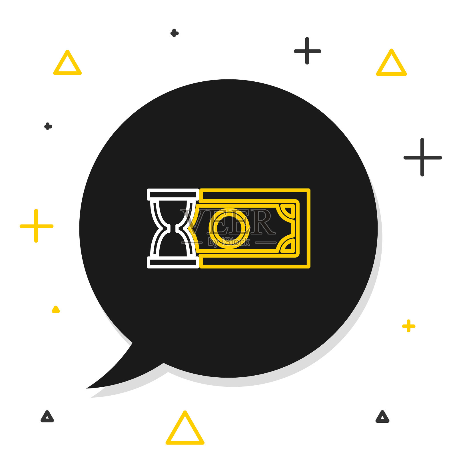 线快速支付图标隔离在白色背景。快速汇款支付。金融服务，快速贷款，时间就是金钱，现金返还的理念。色彩缤纷的轮廓概念。向量插画图片素材