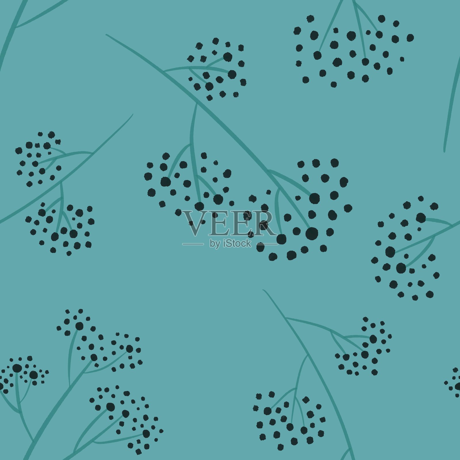 无缝夏季印花与花卉图案的织物和纺织品插画图片素材