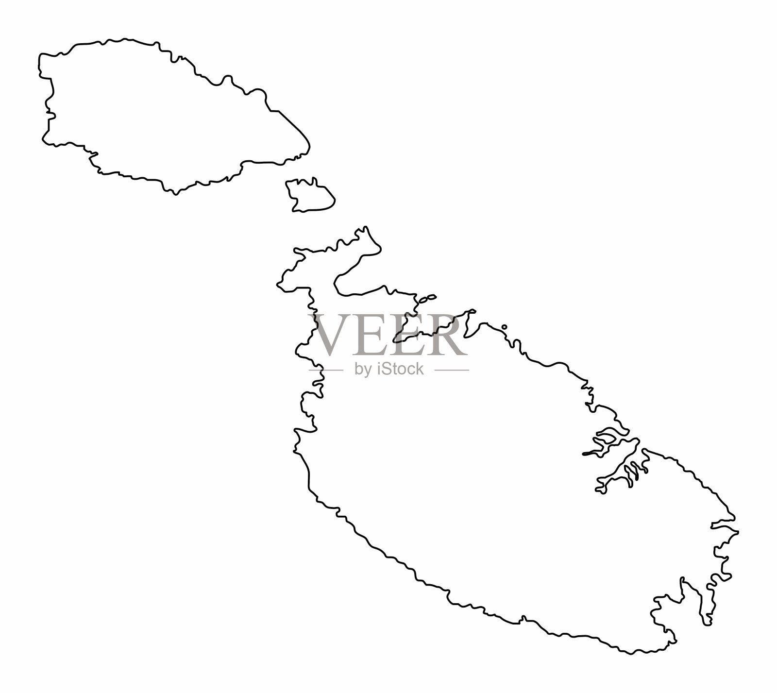 马耳他轮廓图插画图片素材