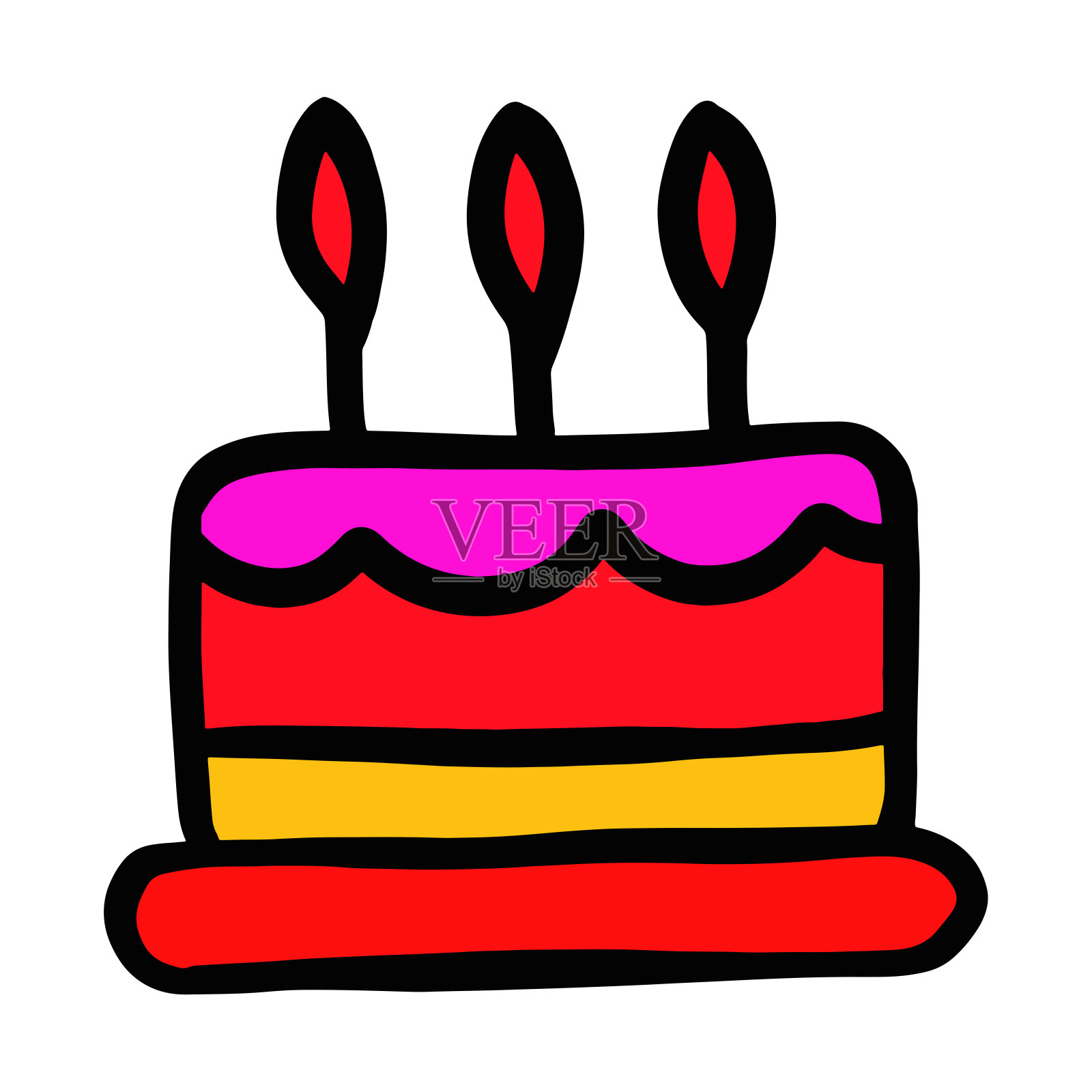 孤立的生日蛋糕矢量插图插画图片素材