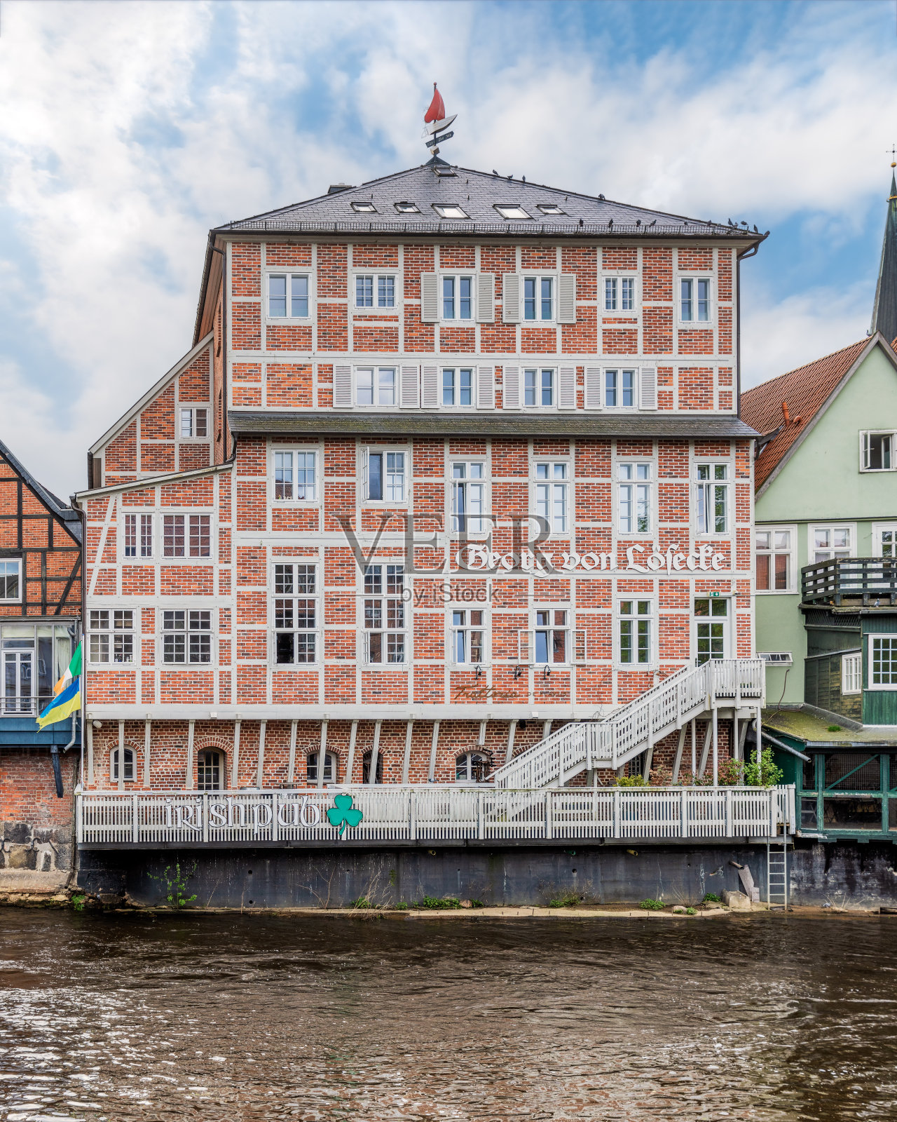 德国莱<s:1>内堡老城著名的斯特恩市场照片摄影图片