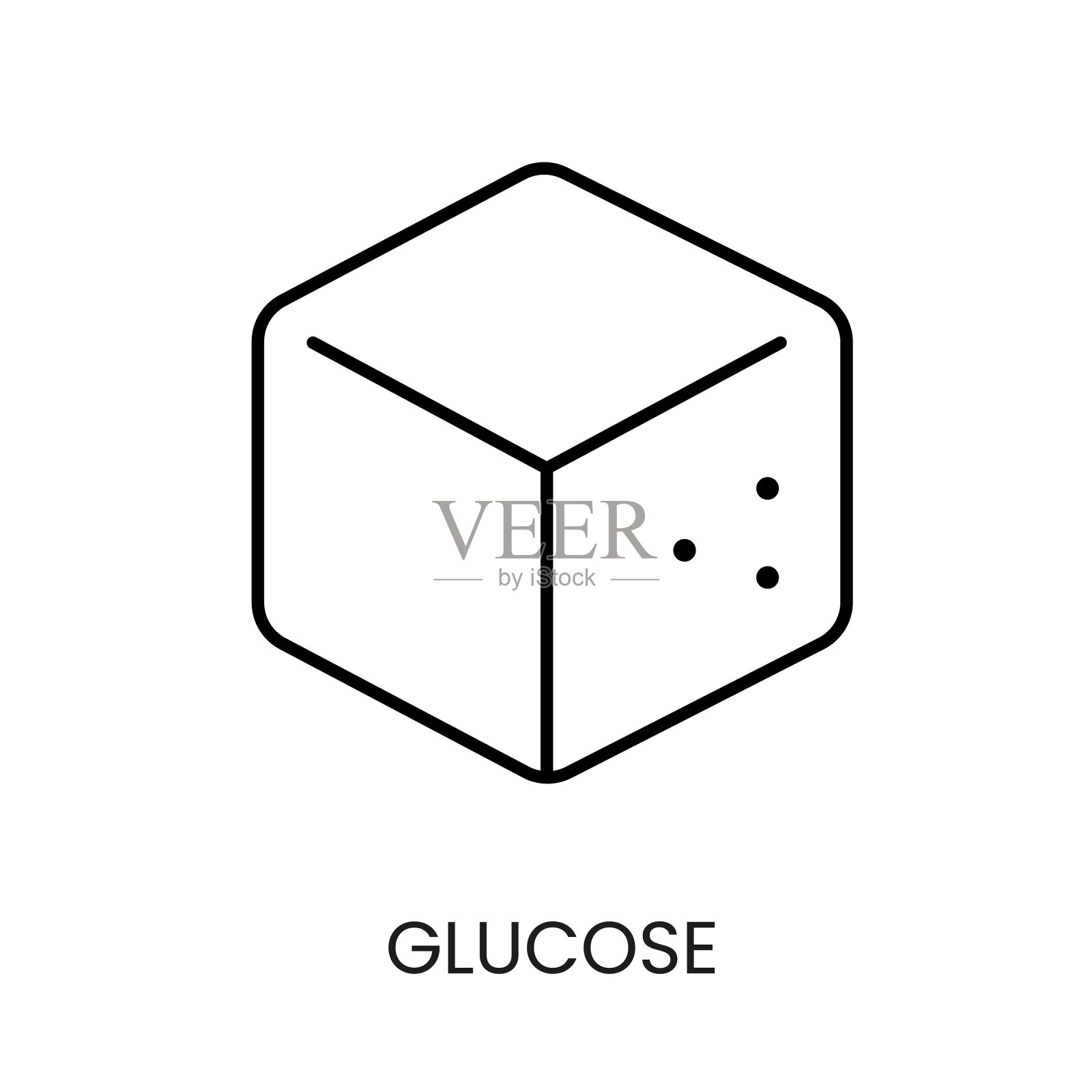 葡萄糖线矢量图标与可编辑的笔画插画图片素材