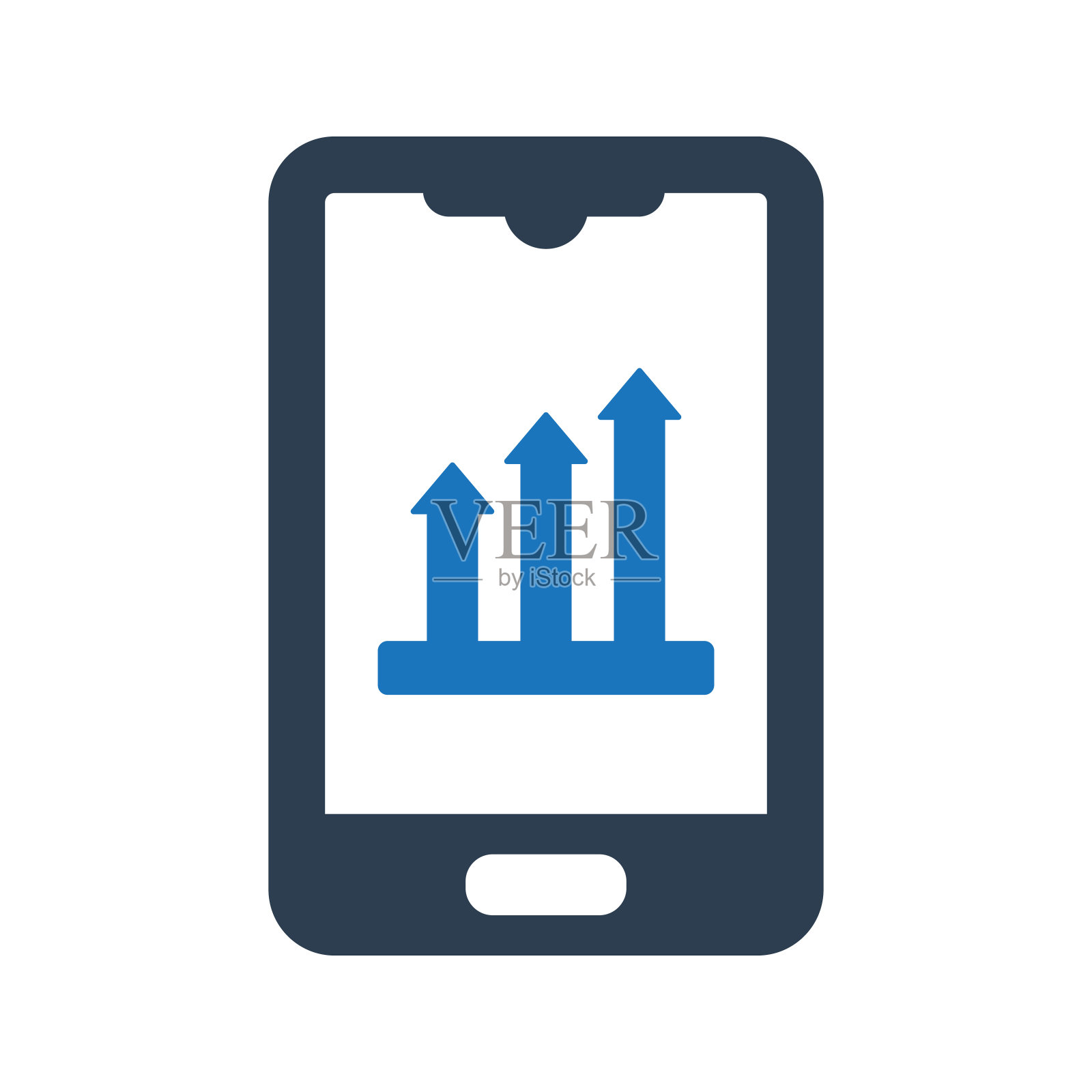 移动统计增长图标插画图片素材