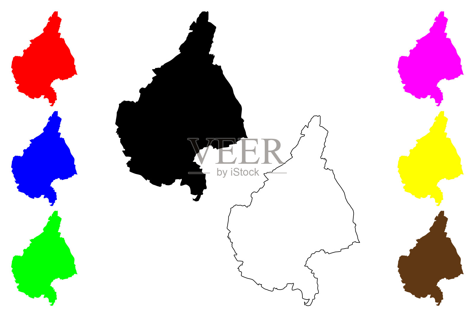 梅尔顿非大都会区，自治市镇(大不列颠及北爱尔兰联合王国，礼仪县莱斯特郡或莱克斯，英格兰)地图矢量插图，涂鸦素描地图插画图片素材