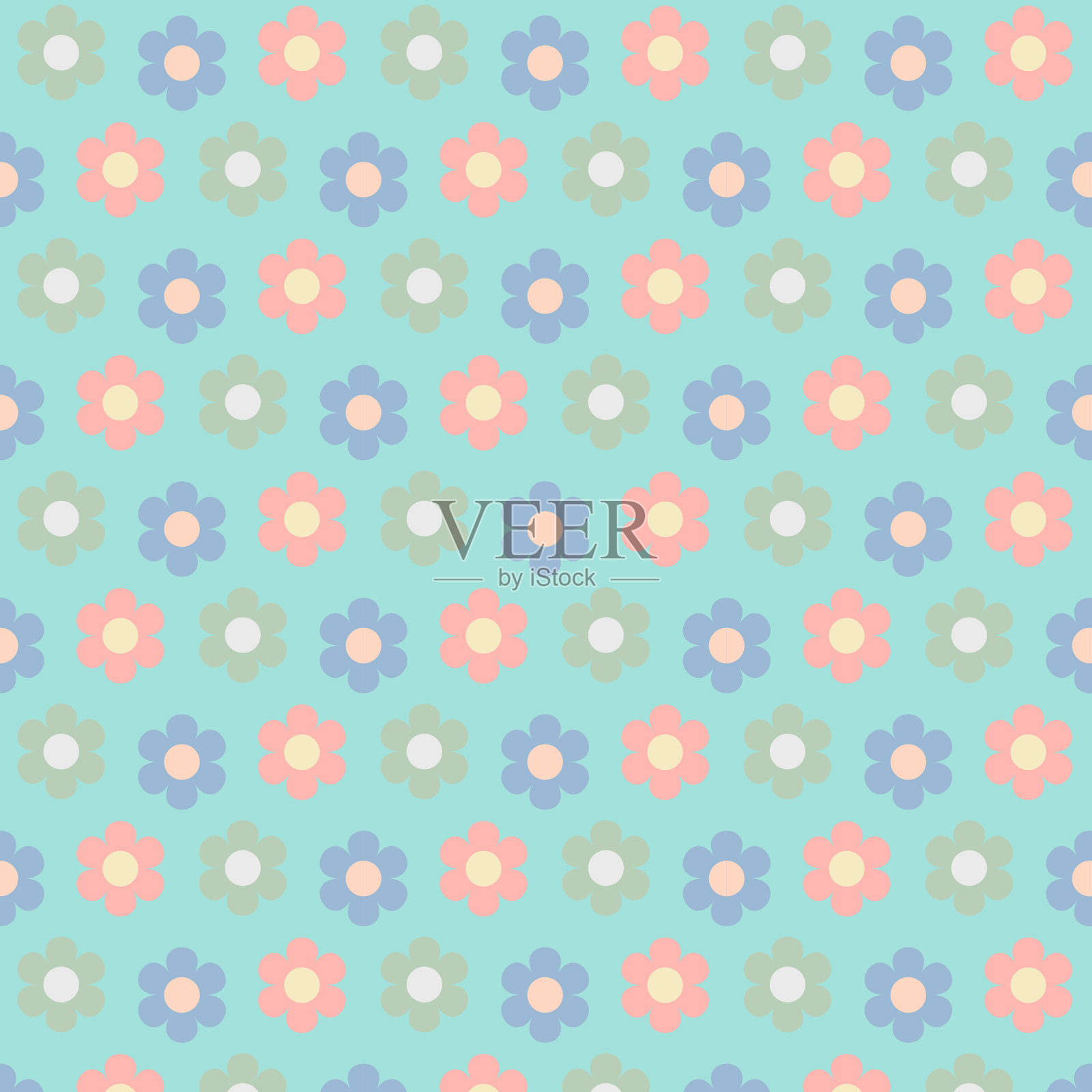 花卉无缝图案矢量。插画图片素材