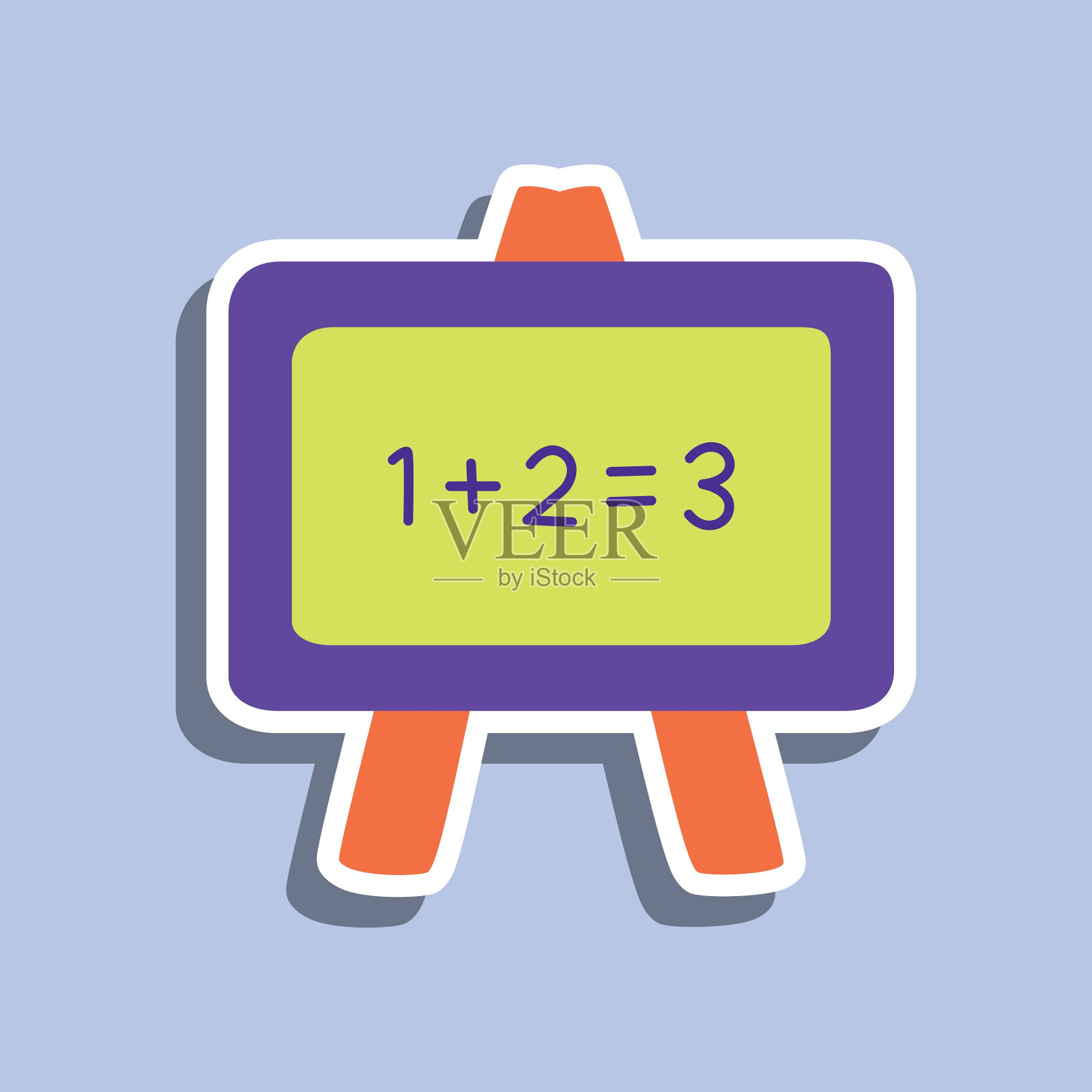 学校董事会的贴纸图标，学校用品的图标插画图片素材