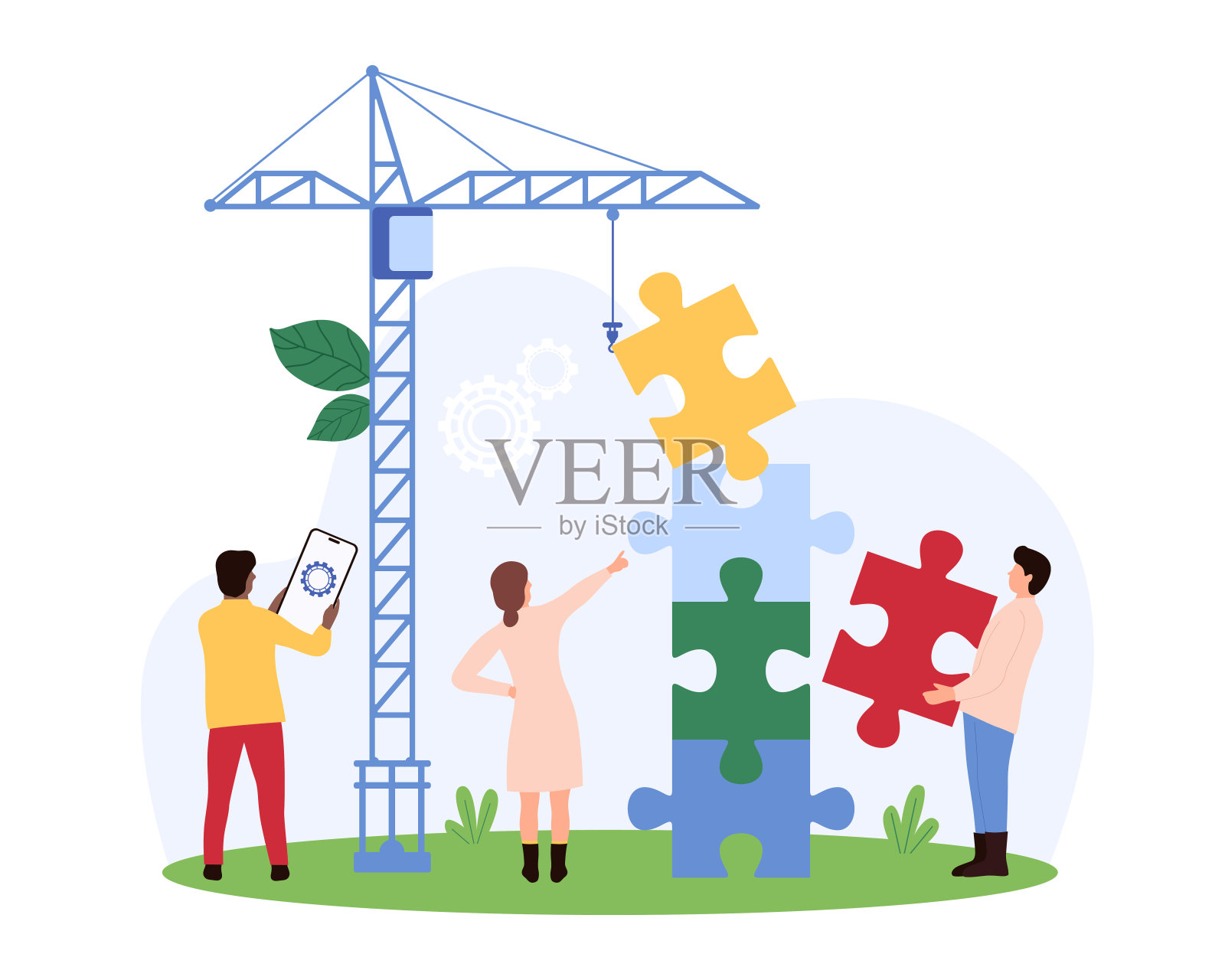 团队合作概念插画图片素材