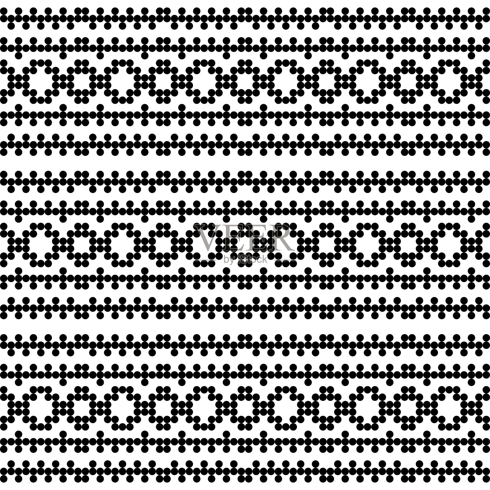 无缝几何图案。黑白背景。矢量插图。插画图片素材